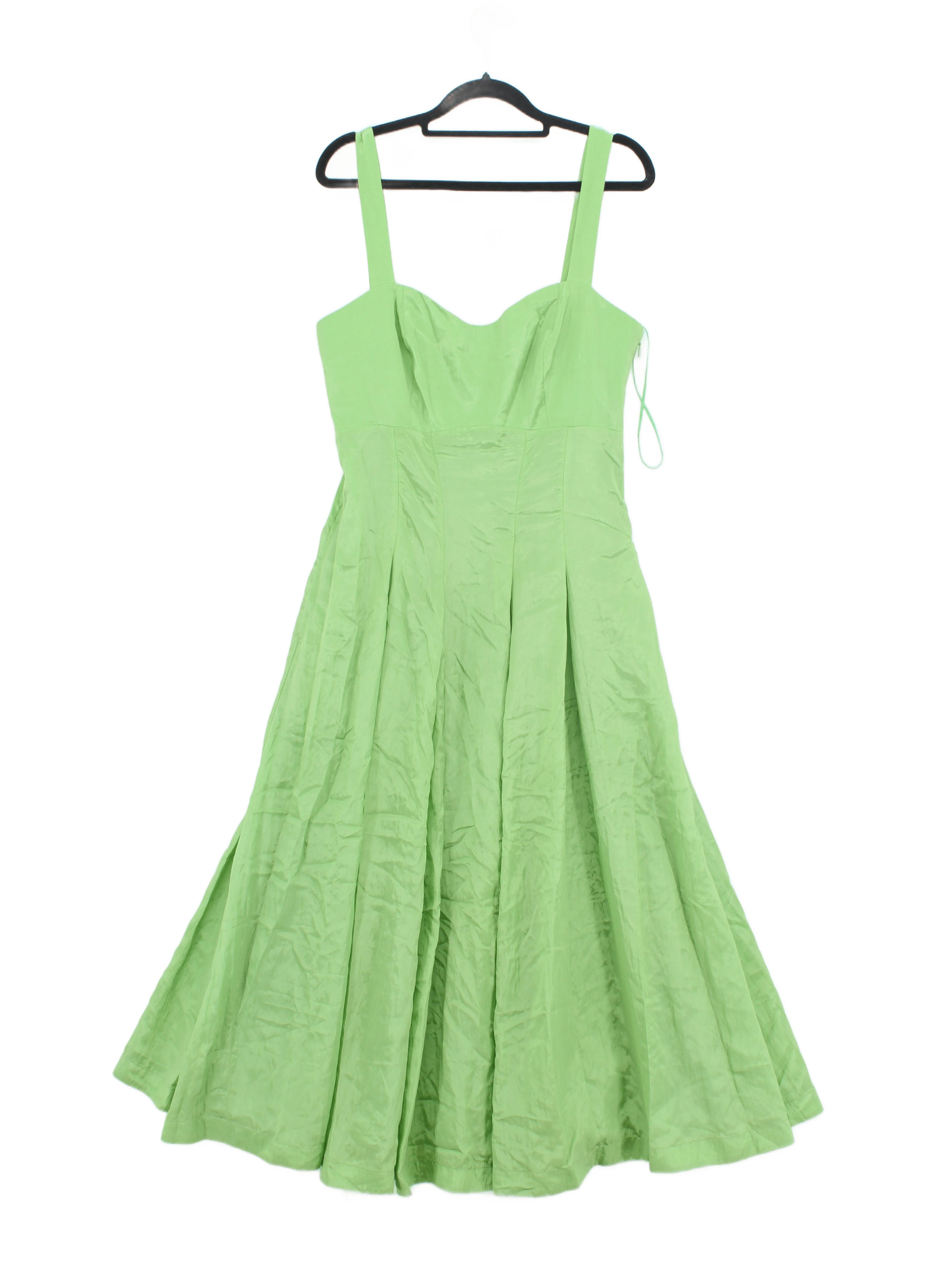 Whistles A-Line Midi Dress UK12 in Green