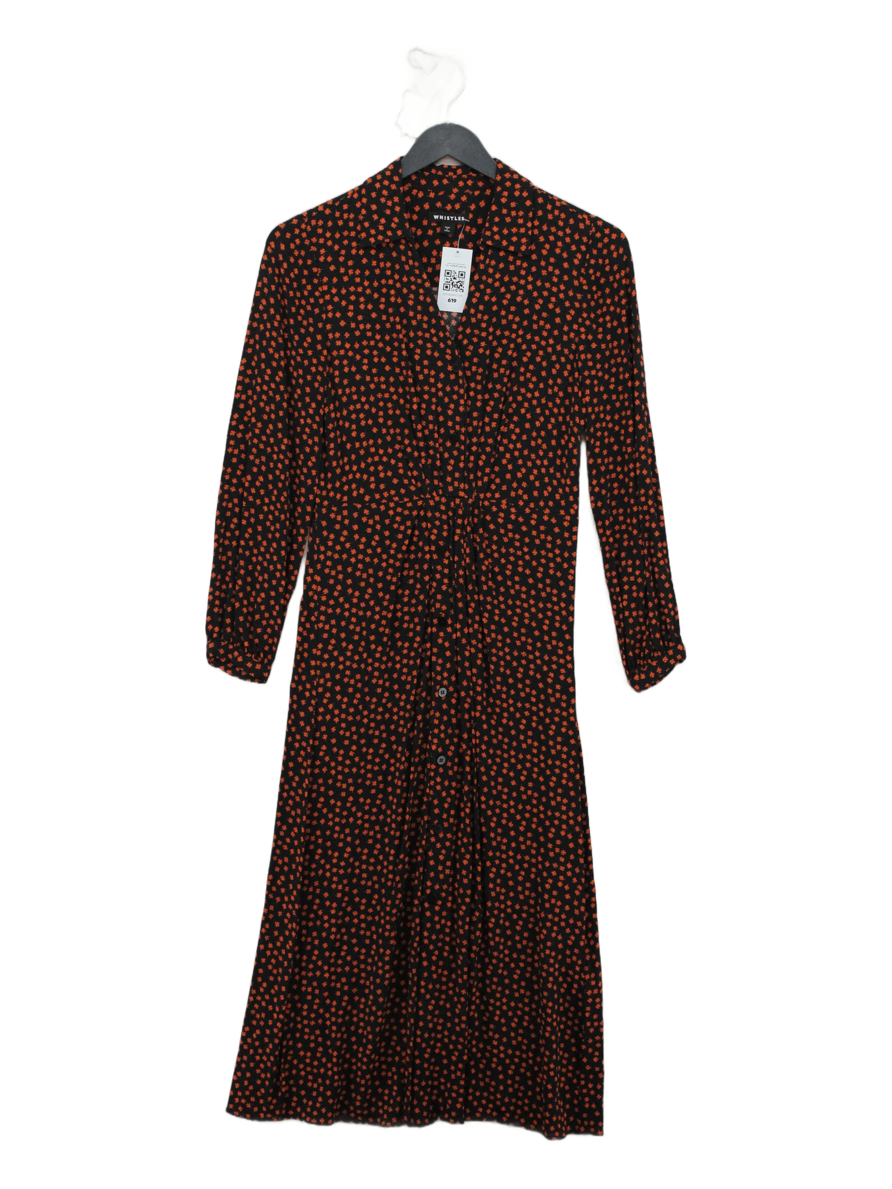 Whistles Shirt Midi Dress UK8 in Black