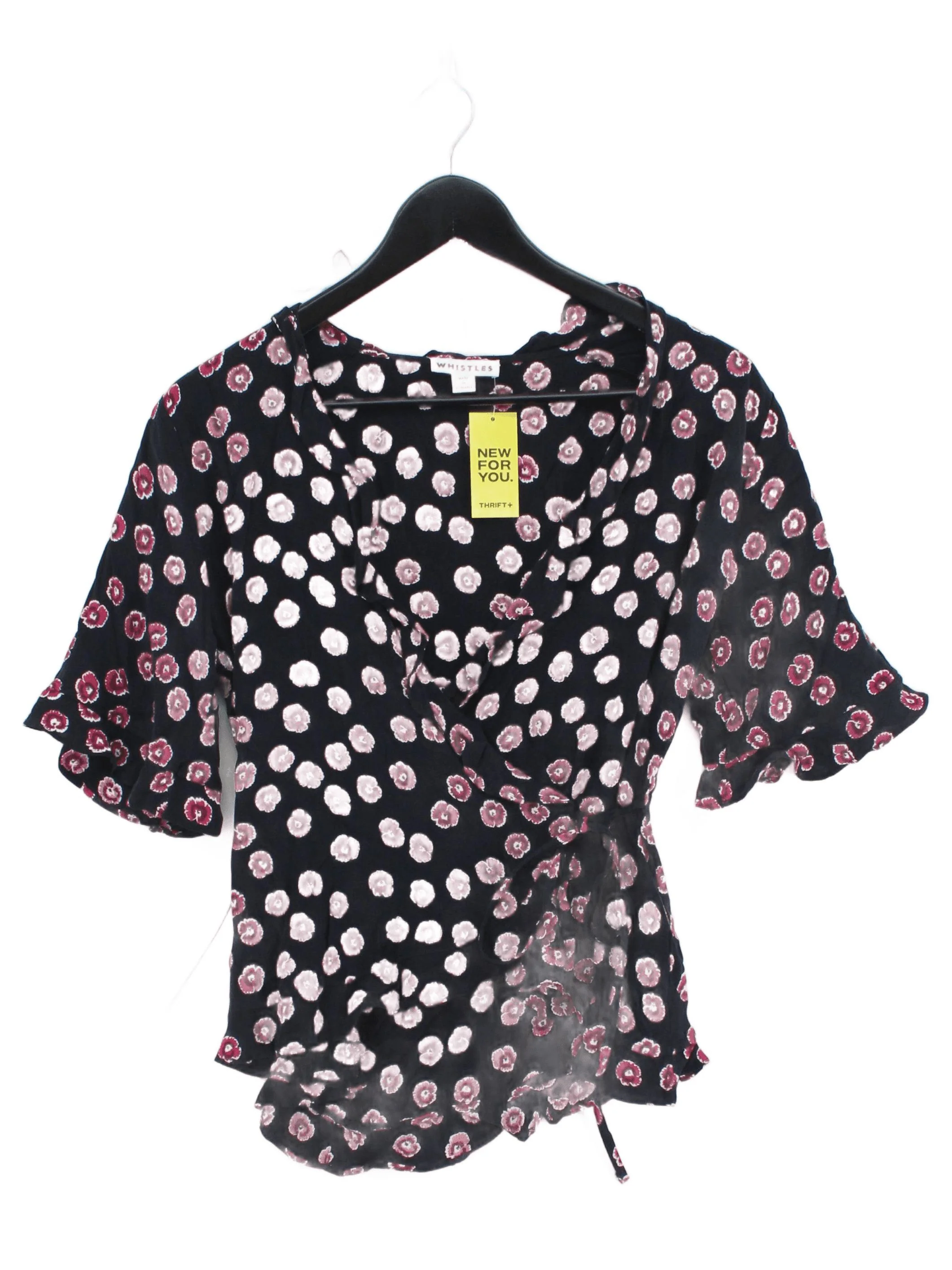 Whistles Women's Blouse UK 6 Black Other with Viscose Basic