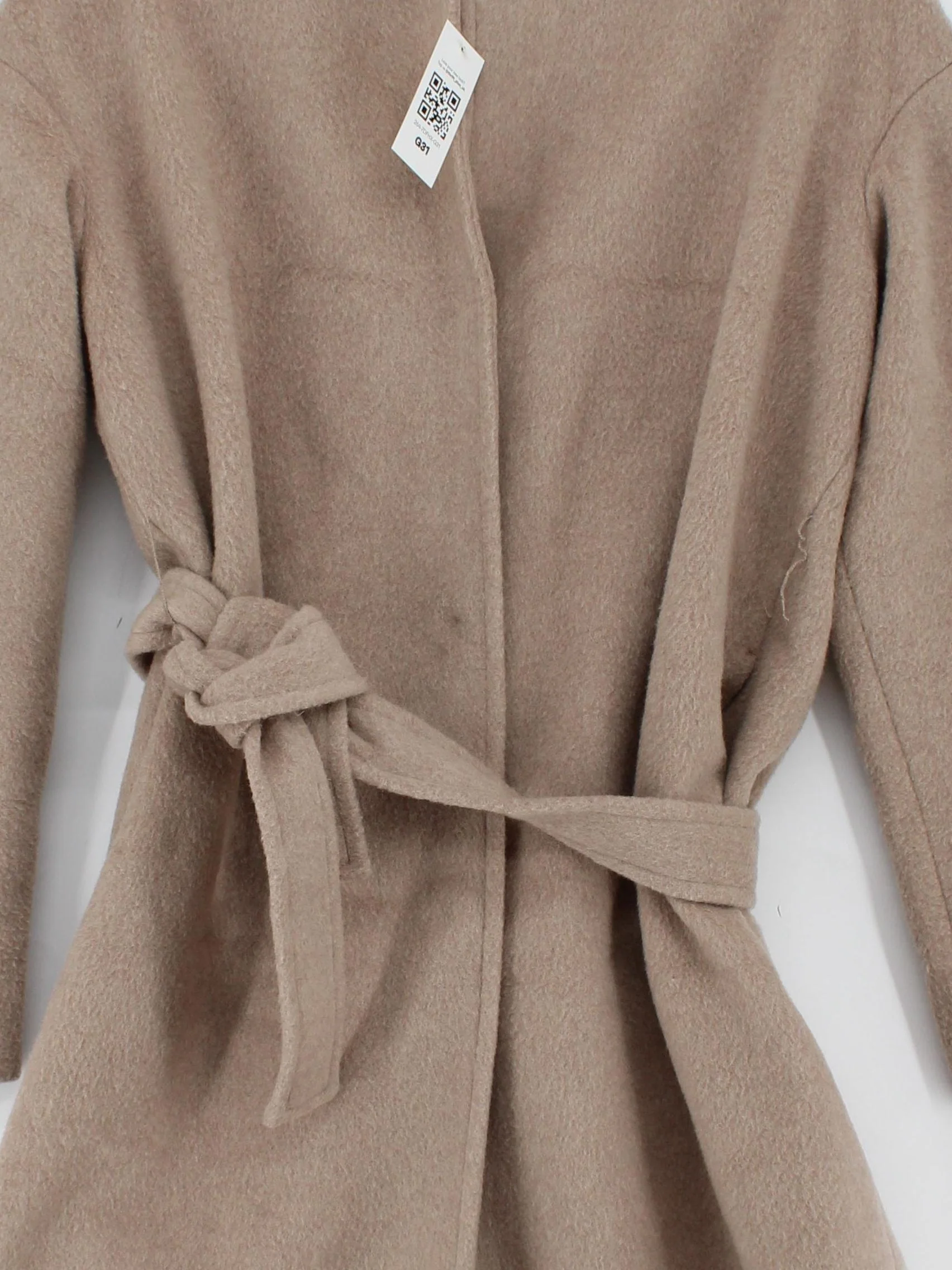Whistles Women's Coat UK 6 Tan Wool with Nylon, Acrylic Overcoat - Image 3