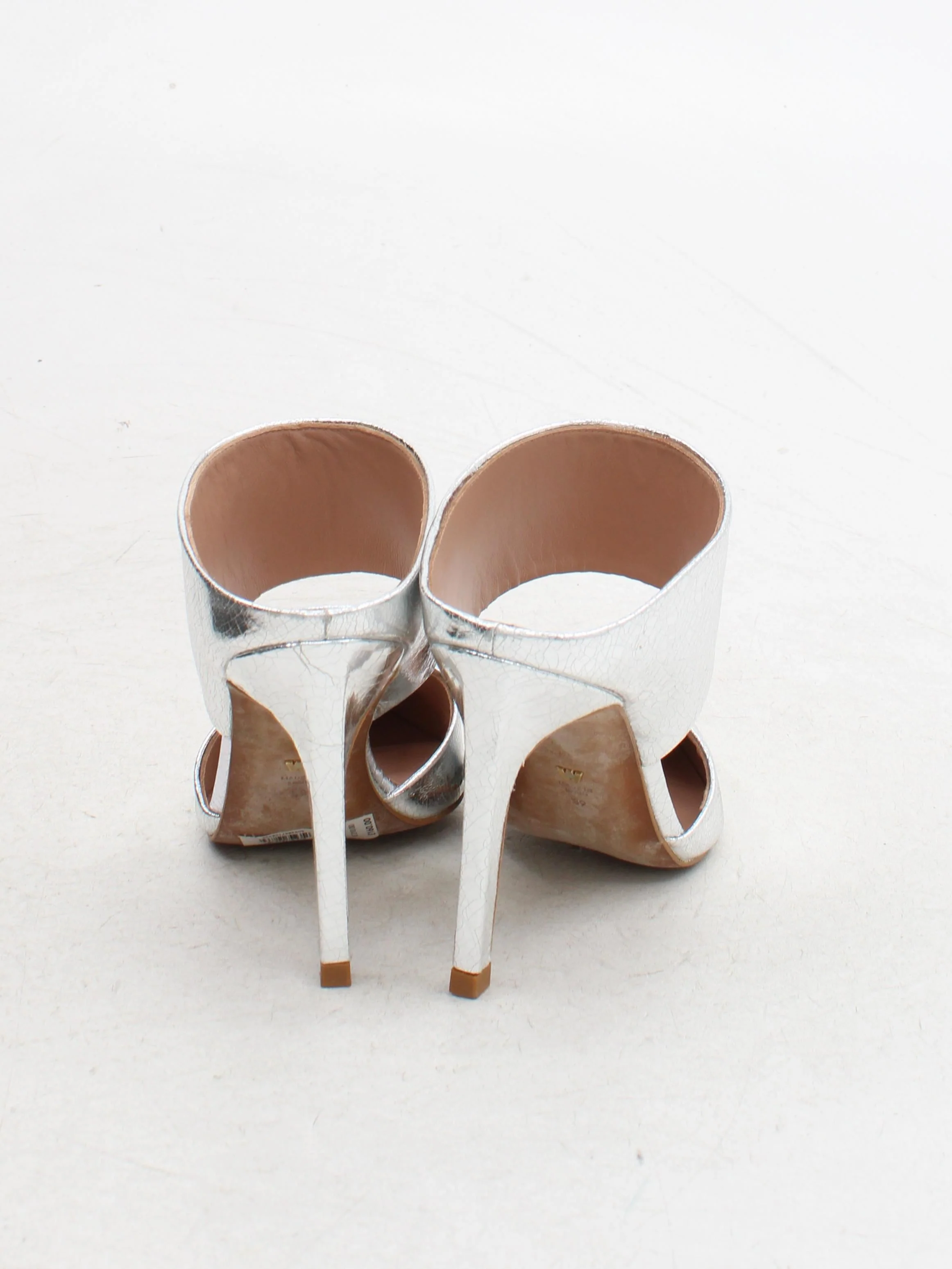 Whistles Women's Heels UK 6 Silver 100% Leather Mule - Image 3