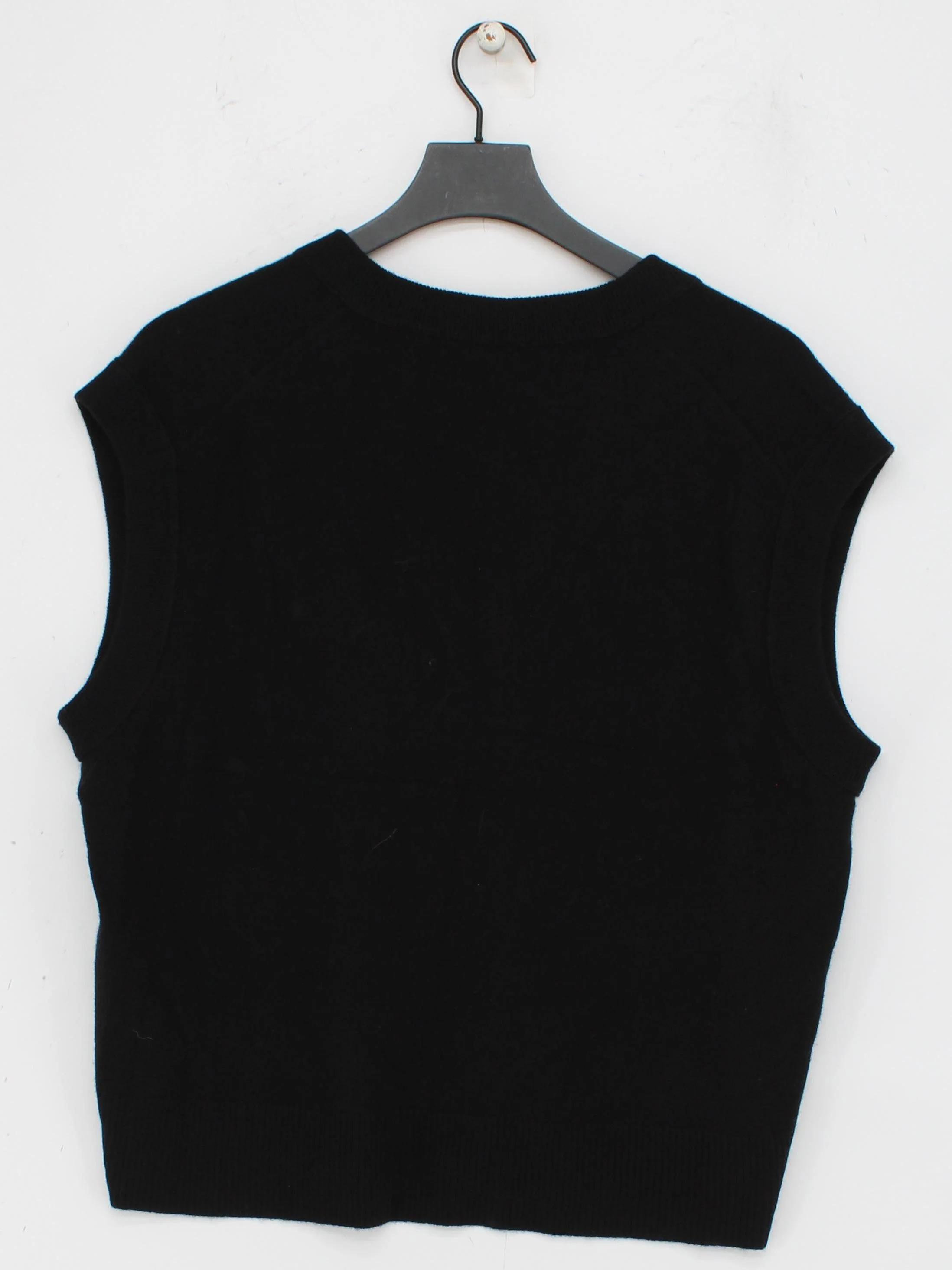 Whistles Women's Jumper L Black 100% Wool V-Neck Vest - Image 2
