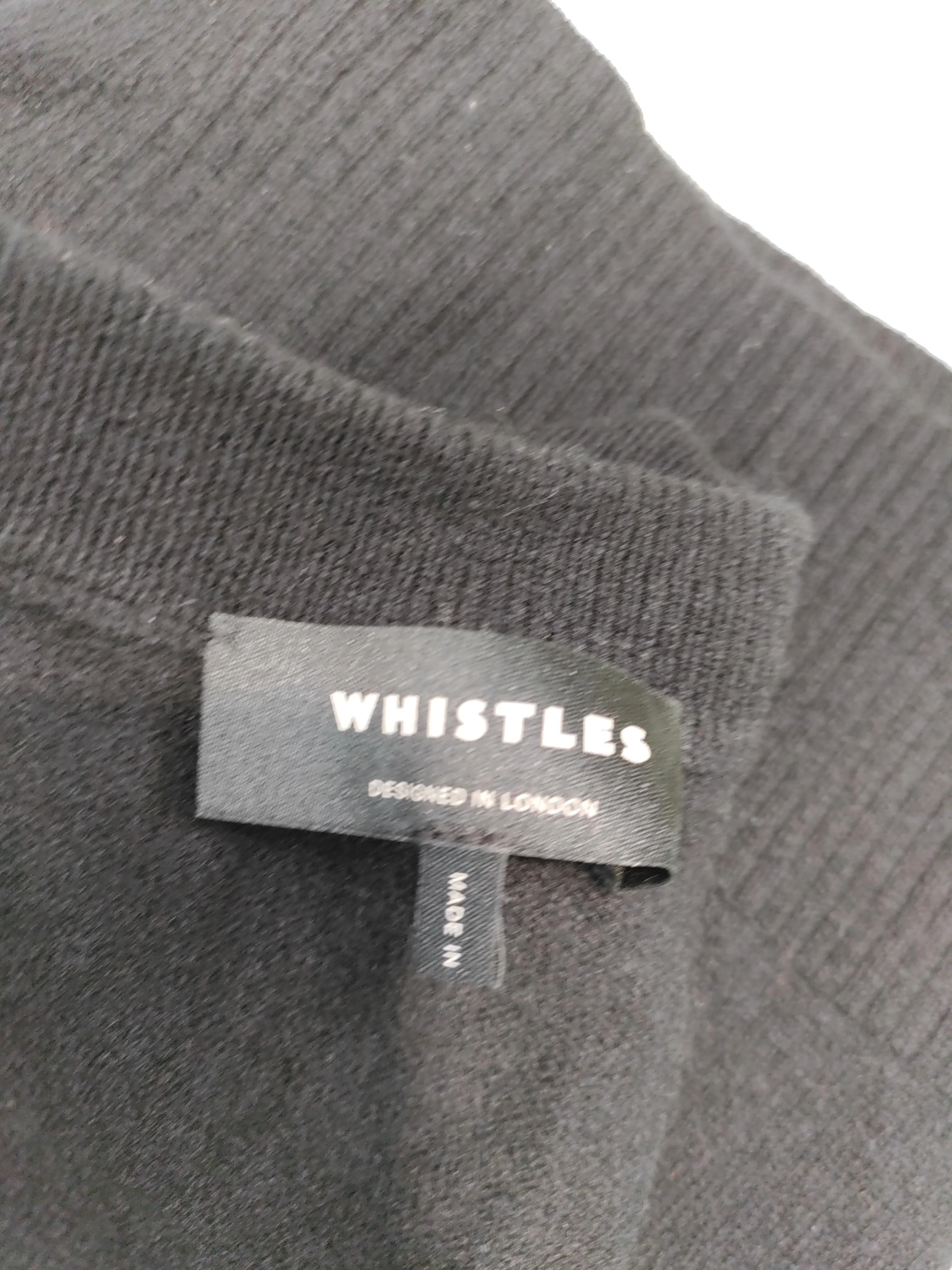 Whistles Women's Jumper L Black 100% Wool V-Neck Vest - Image 5