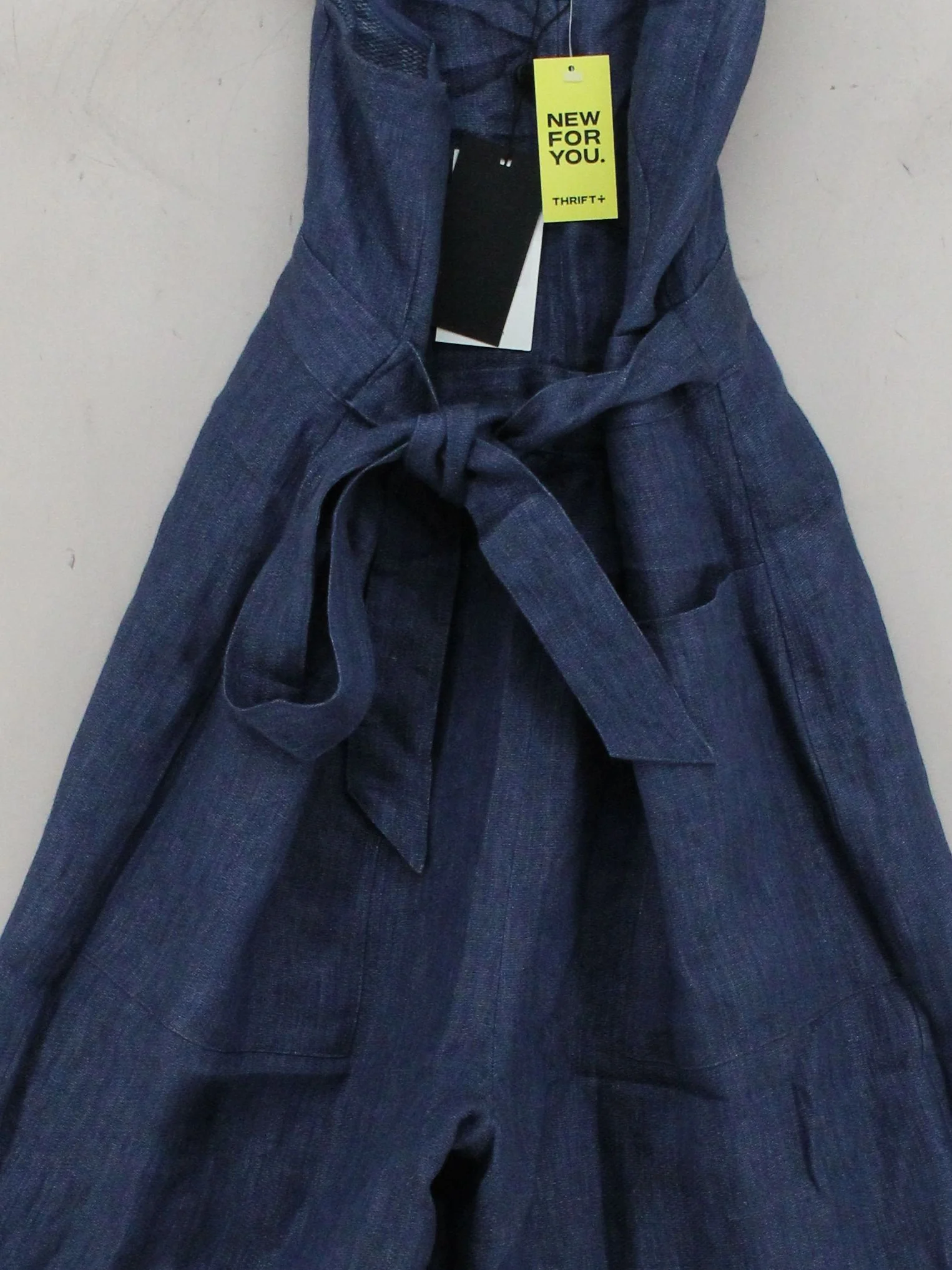 Whistles Women's Jumpsuit UK 12 Blue 100% Linen Wide-Leg Jumpsuit - Image 3