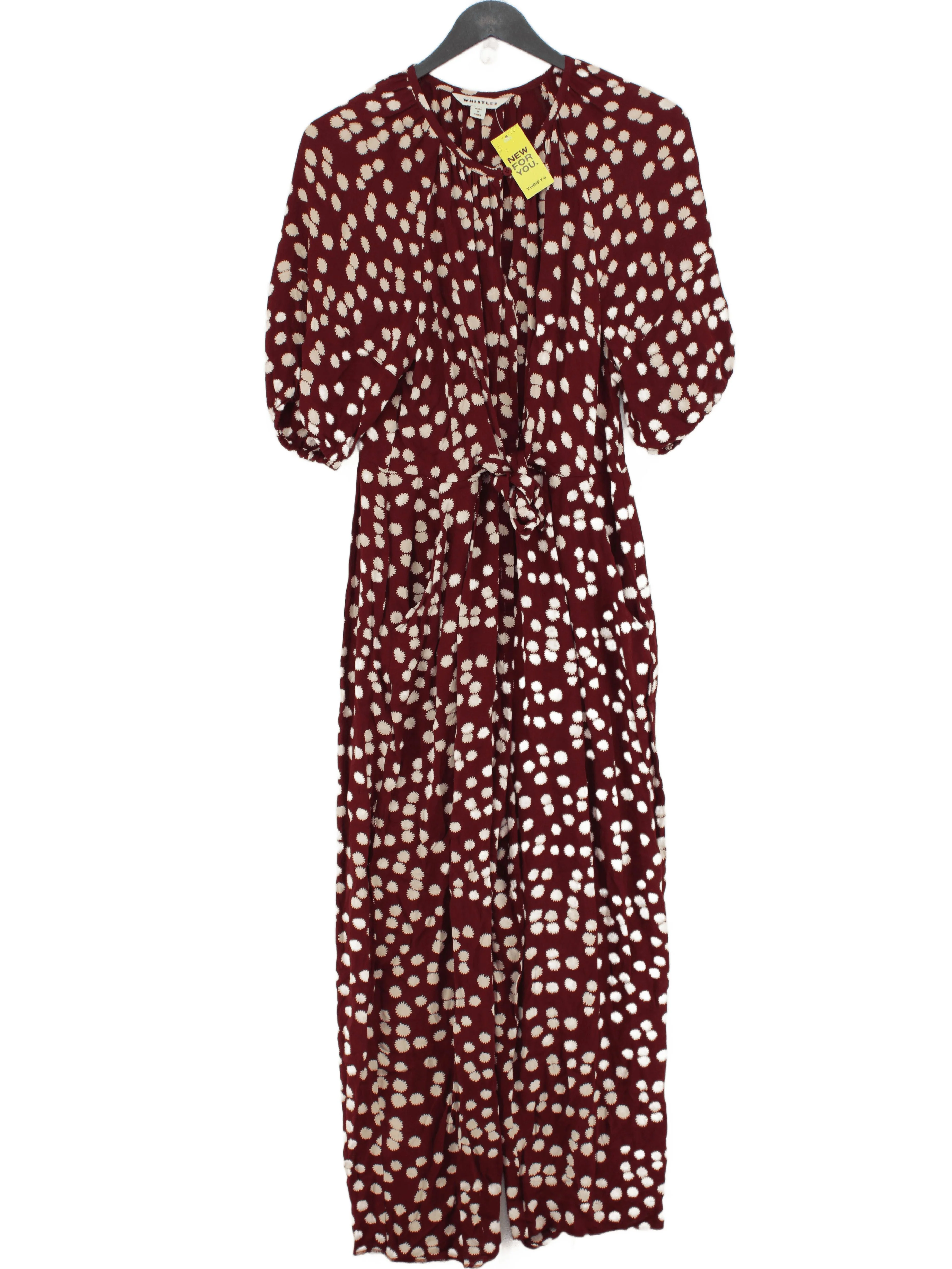 Whistles Women's Jumpsuit UK 12 Red Polkadot 100% Other Wide-Leg Jumpsuit