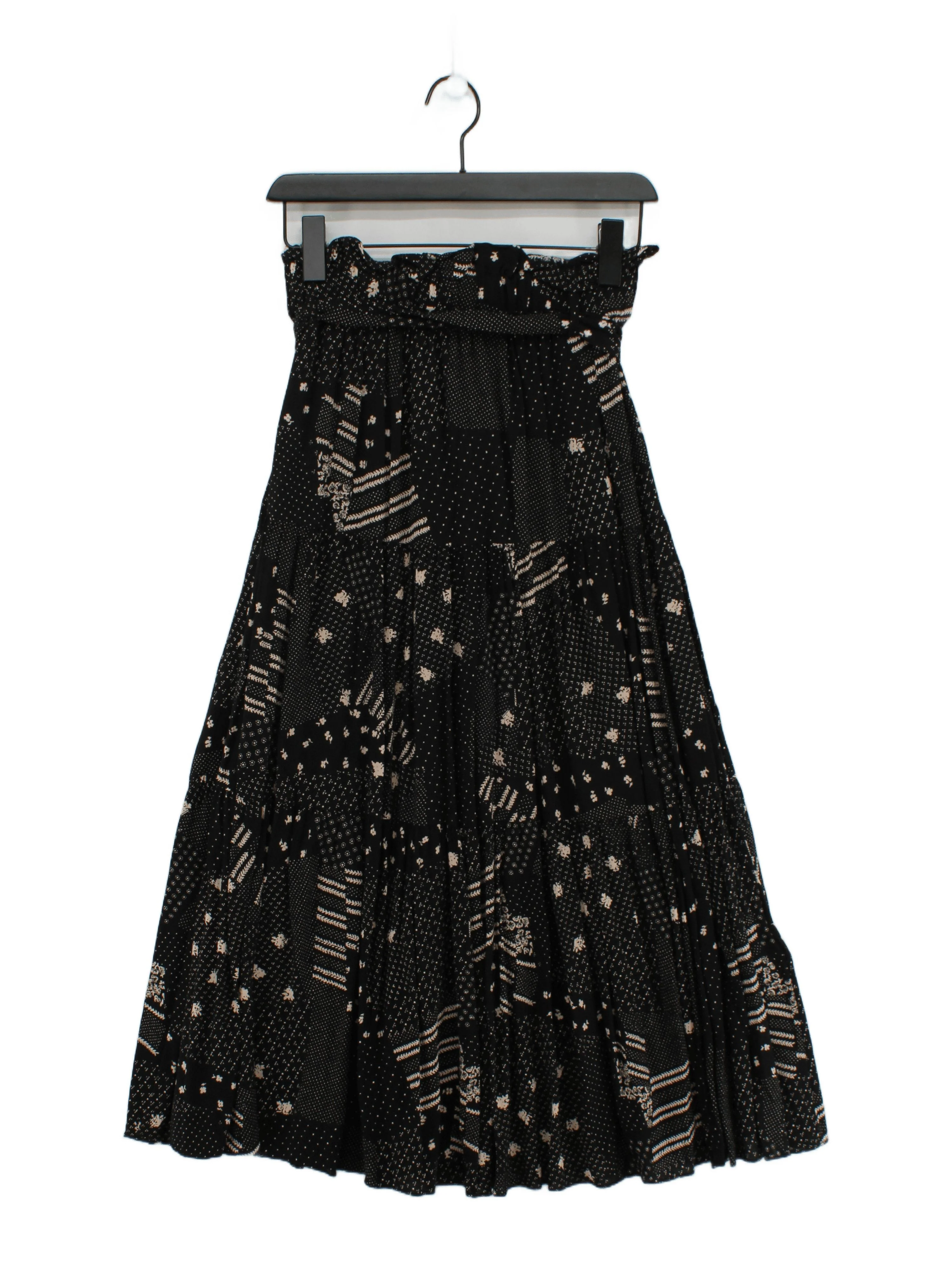 Whistles Women's Midi Skirt UK 10 Black 100% Viscose Midi A-Line