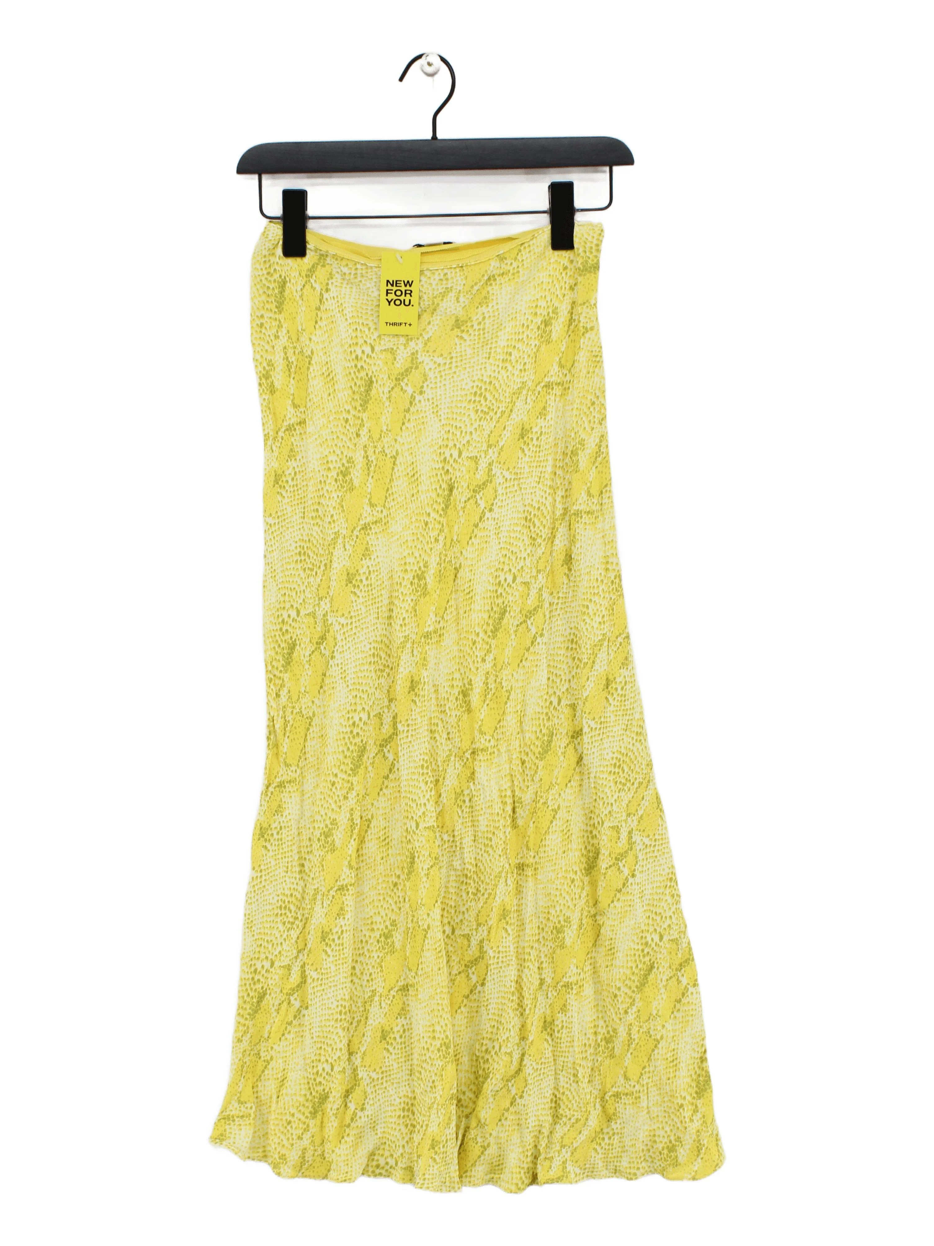 Whistles Women's Midi Skirt UK 10 Yellow 100% Viscose Straight & Pencil