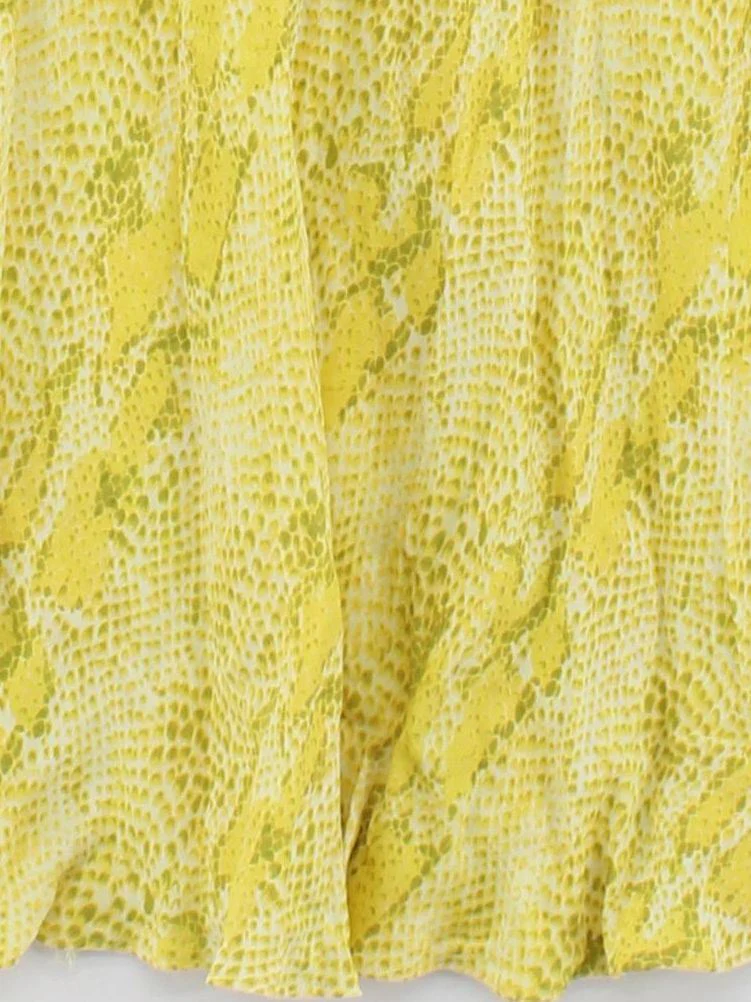 Whistles Women's Midi Skirt UK 10 Yellow 100% Viscose Straight & Pencil - Image 4
