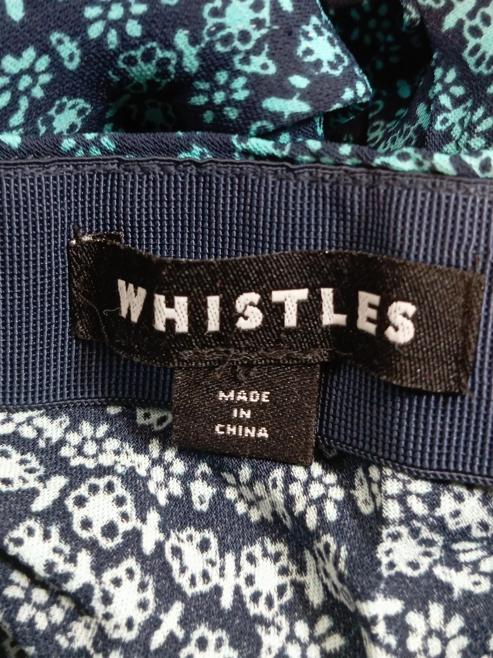 Whistles Women's Midi Skirt UK 8 Blue Geometric 100% Viscose Midi A-Line - Image 5