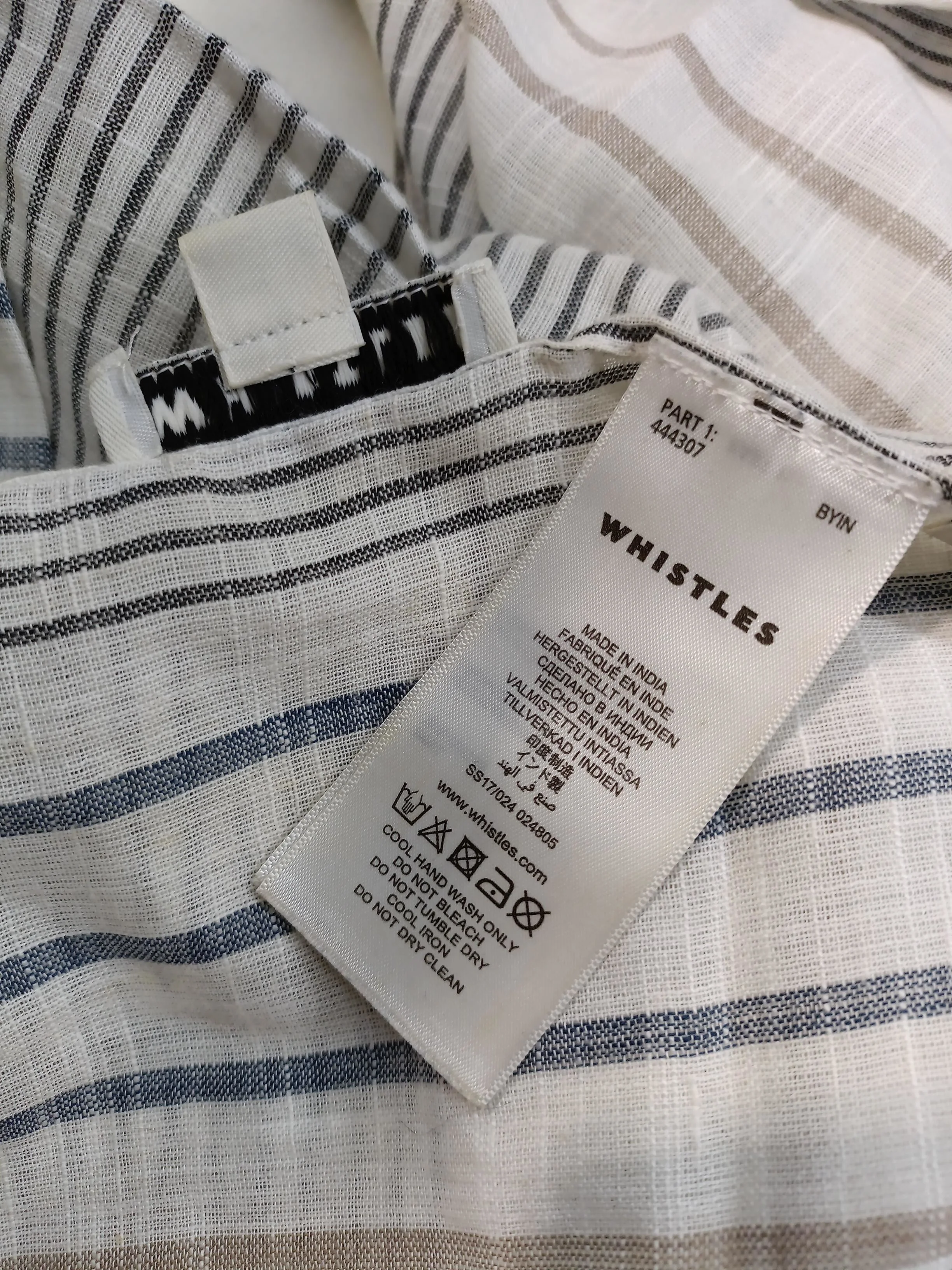 Whistles Women's Scarf White Striped 100% Cotton Rectangle Scarf - Image 5