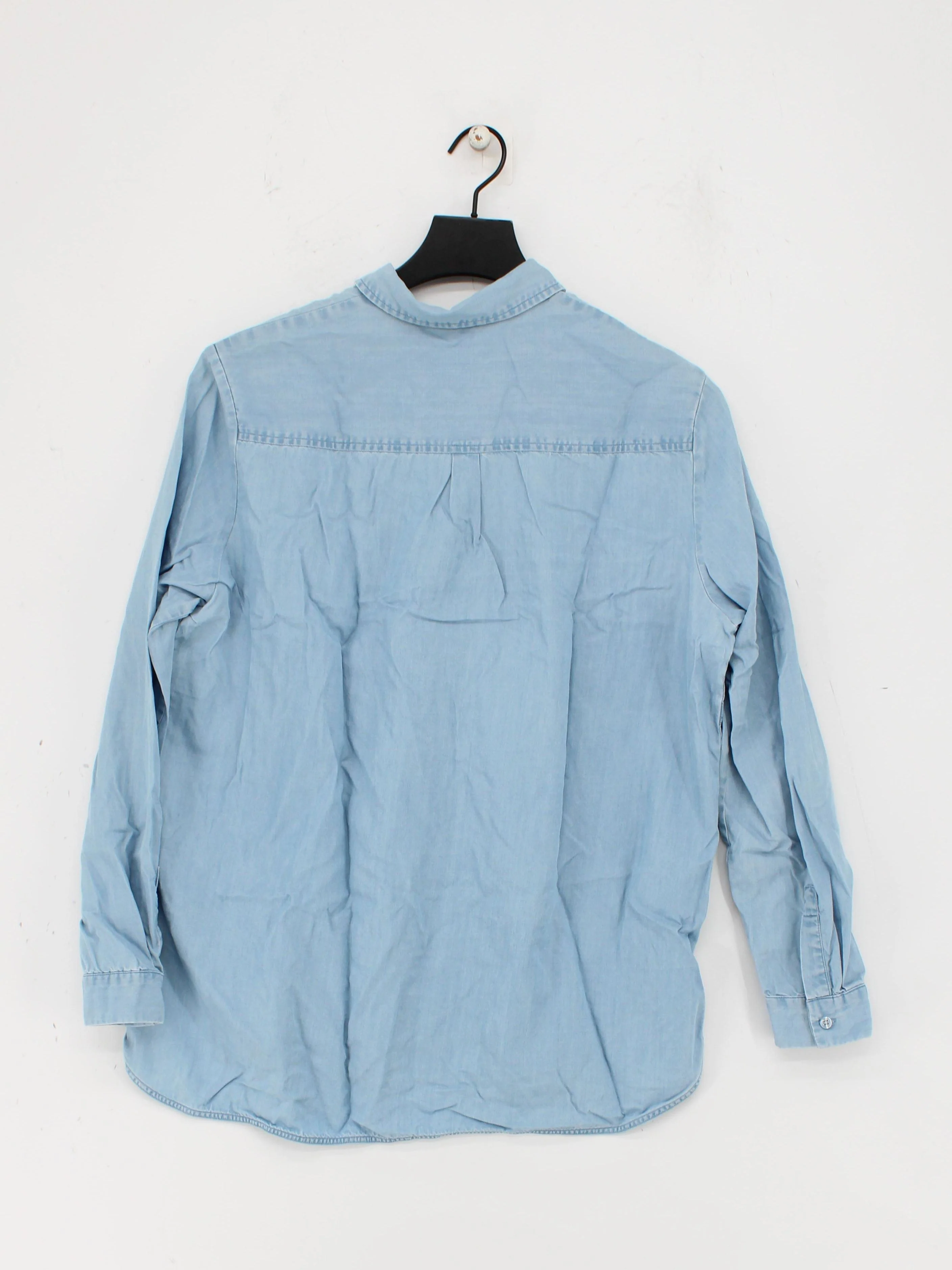 Whistles Women's Shirt UK 12 Blue 100% Lyocell Modal Long Sleeve Collared Basic - Image 2