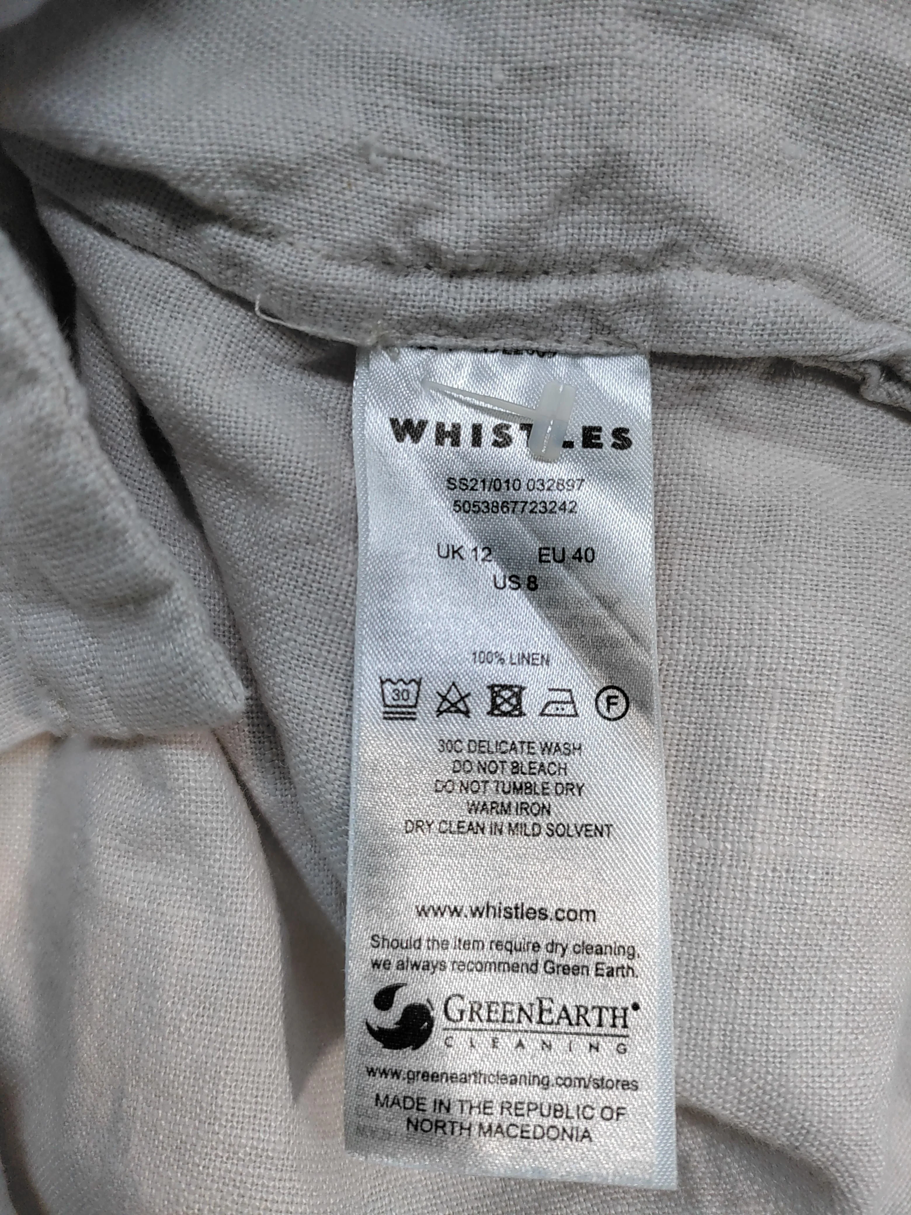 Whistles Women's Shirt UK 12 Cream 100% Linen Short Sleeve Collared Basic - Image 6