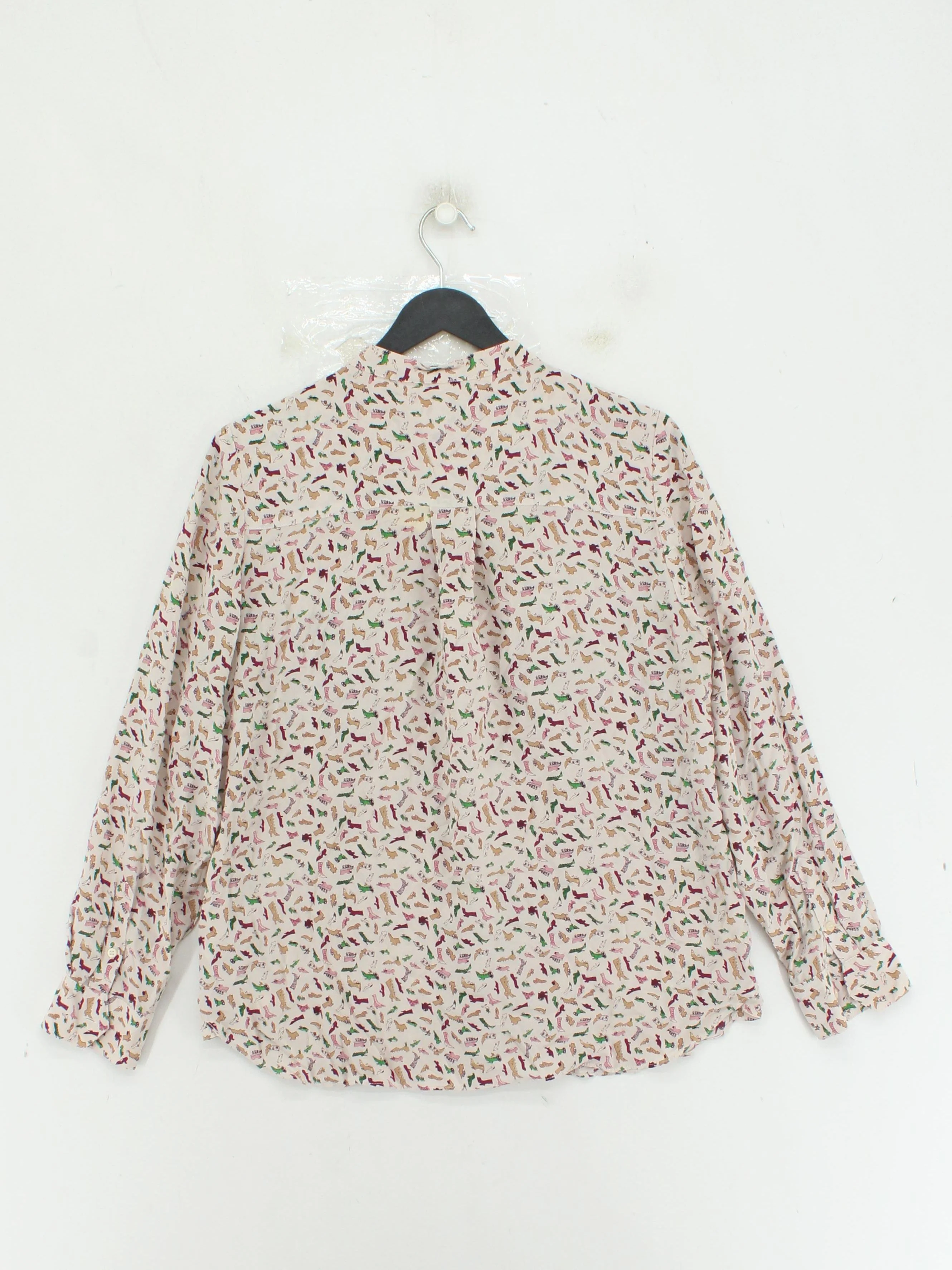 Whistles Women's Shirt UK 12 Cream 100% Silk Long Sleeve Collared Basic - Image 2