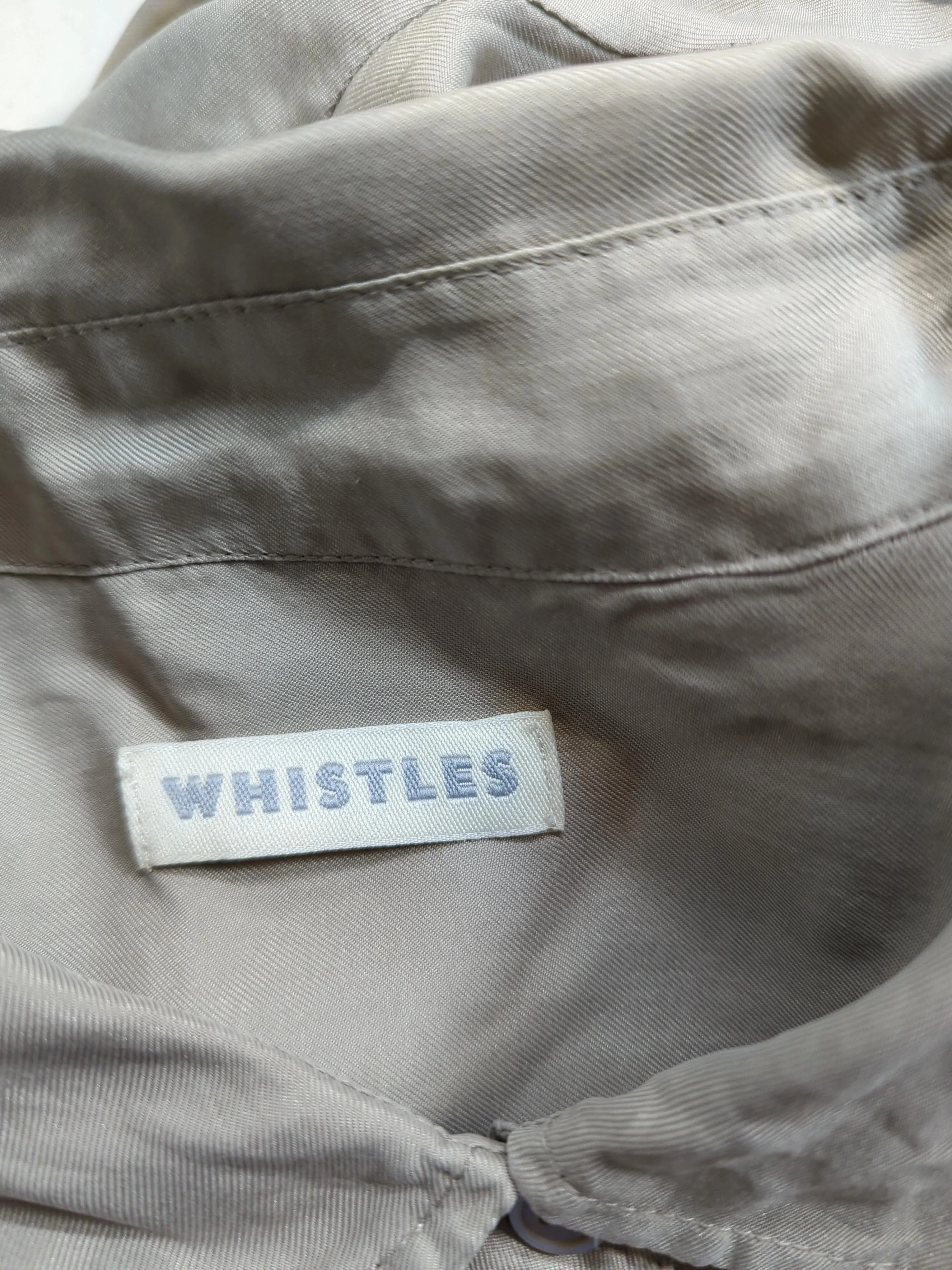 Whistles Women's Shirt UK 12 Cream 100% Silk Long Sleeve Collared Basic - Image 6