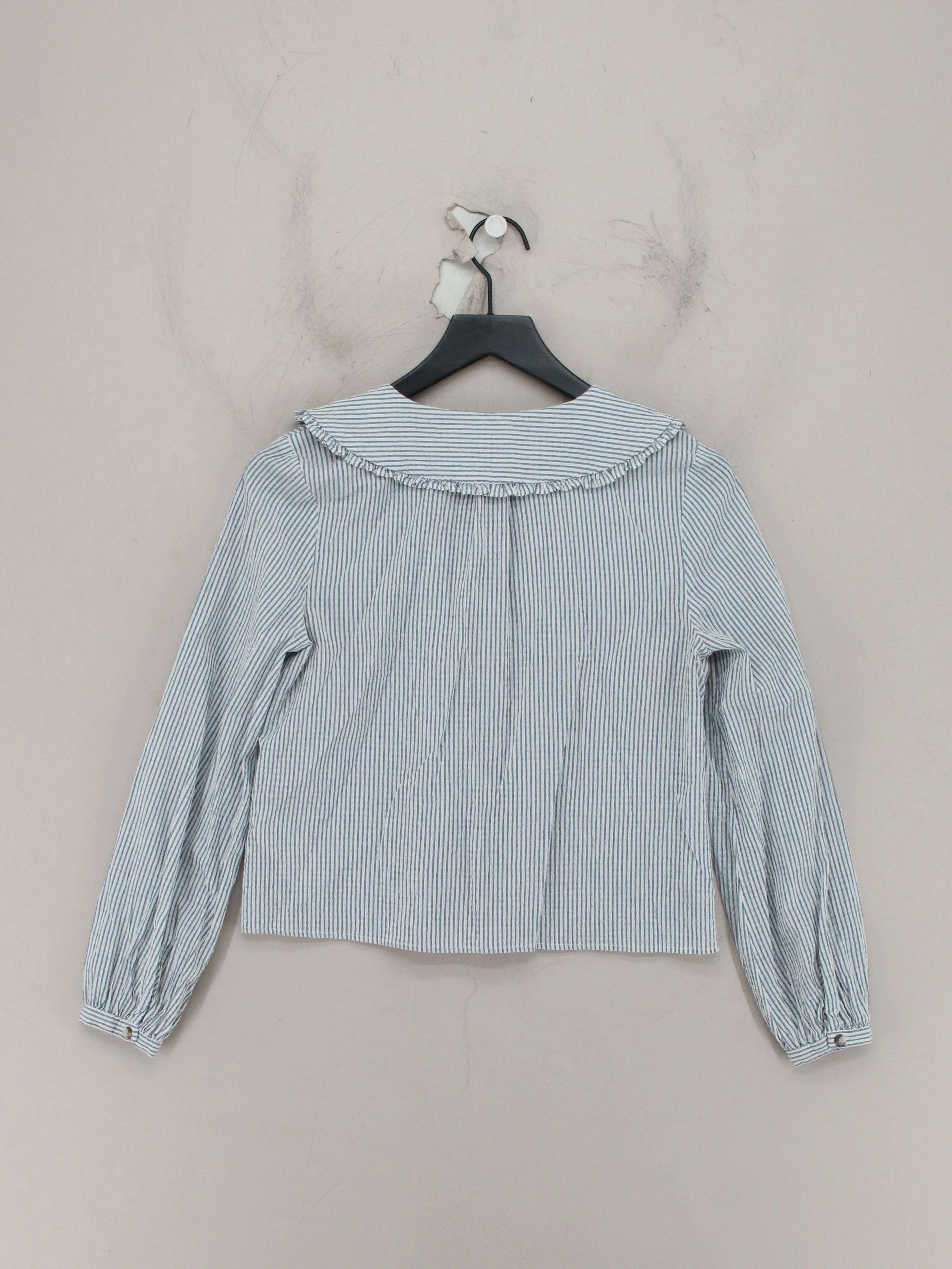 Whistles Women's Shirt UK 8 Blue Cotton with Elastane Basic - Image 2