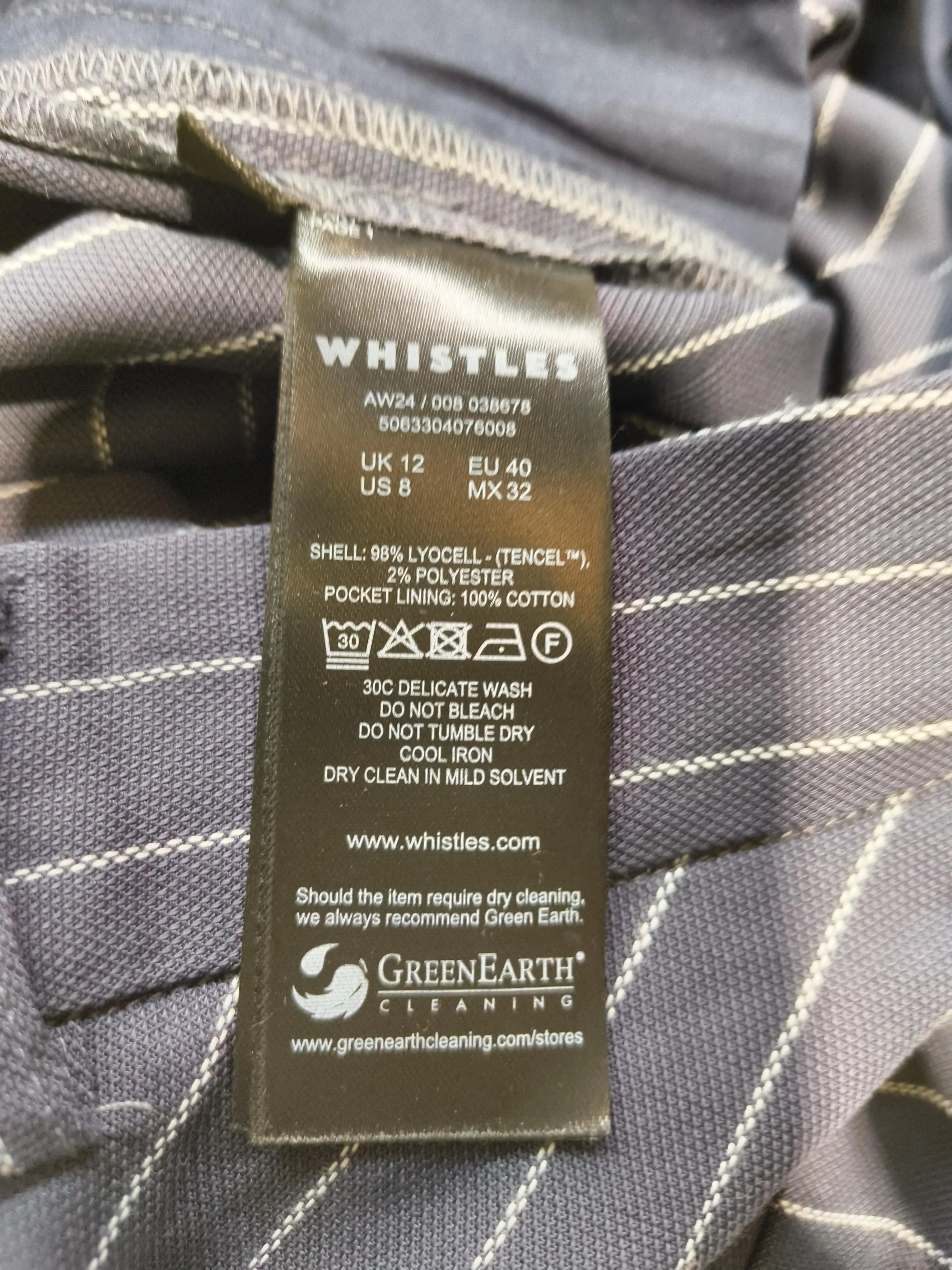 Whistles Women's Suit Trousers UK 12 Blue Lyocell Modal - Image 7