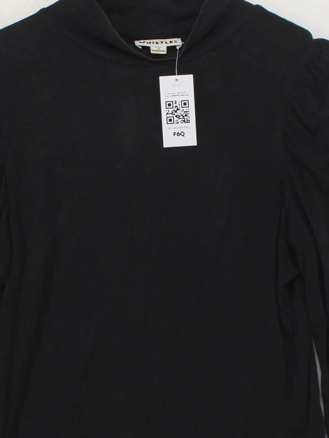 Whistles Women's Top UK 10 Black Lyocell Modal with Cotton Basic - Image 3