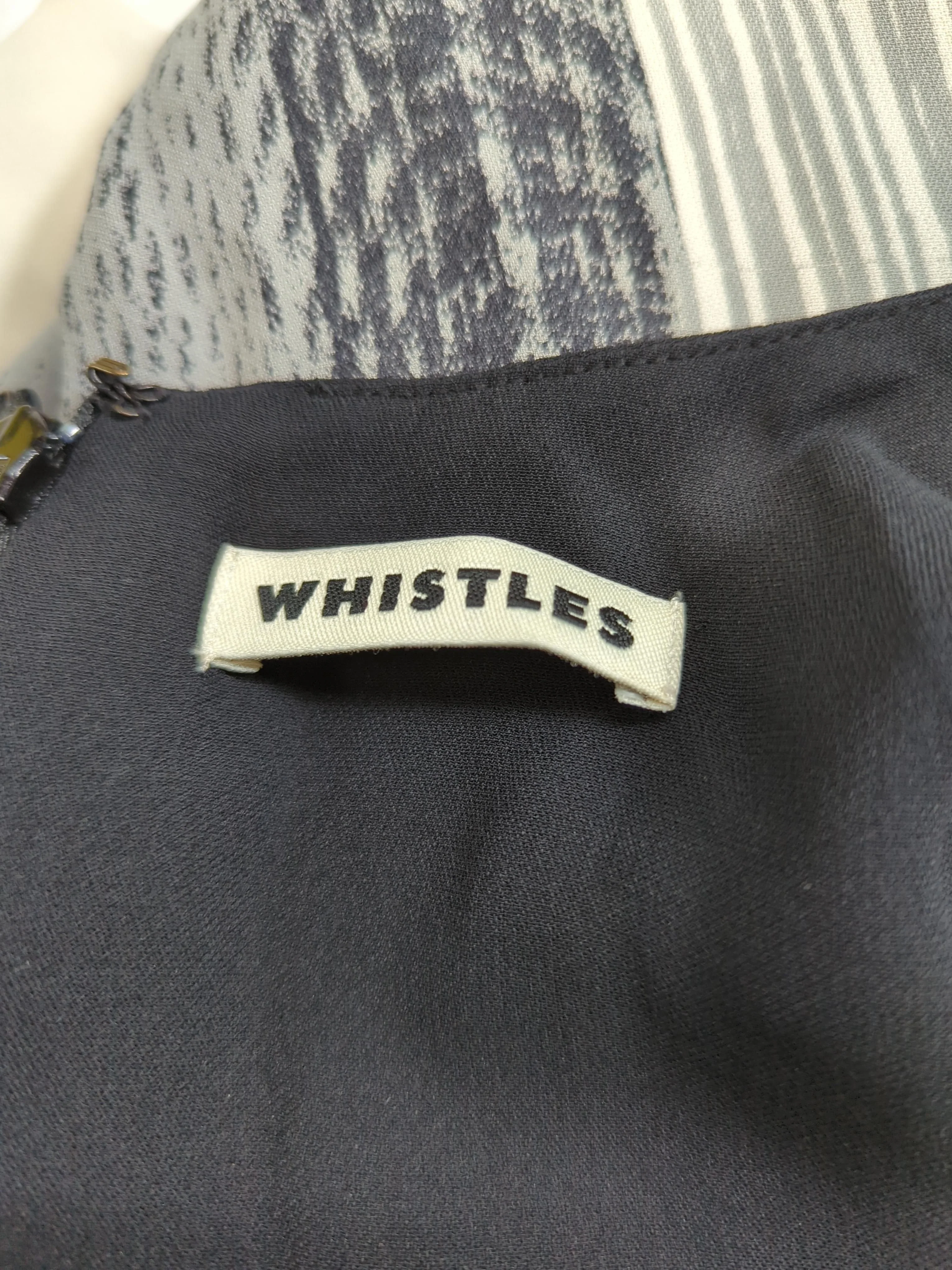 Whistles Women's Top UK 12 Black 100% Silk 3/4 Sleeve Round Neck Tunic - Image 6