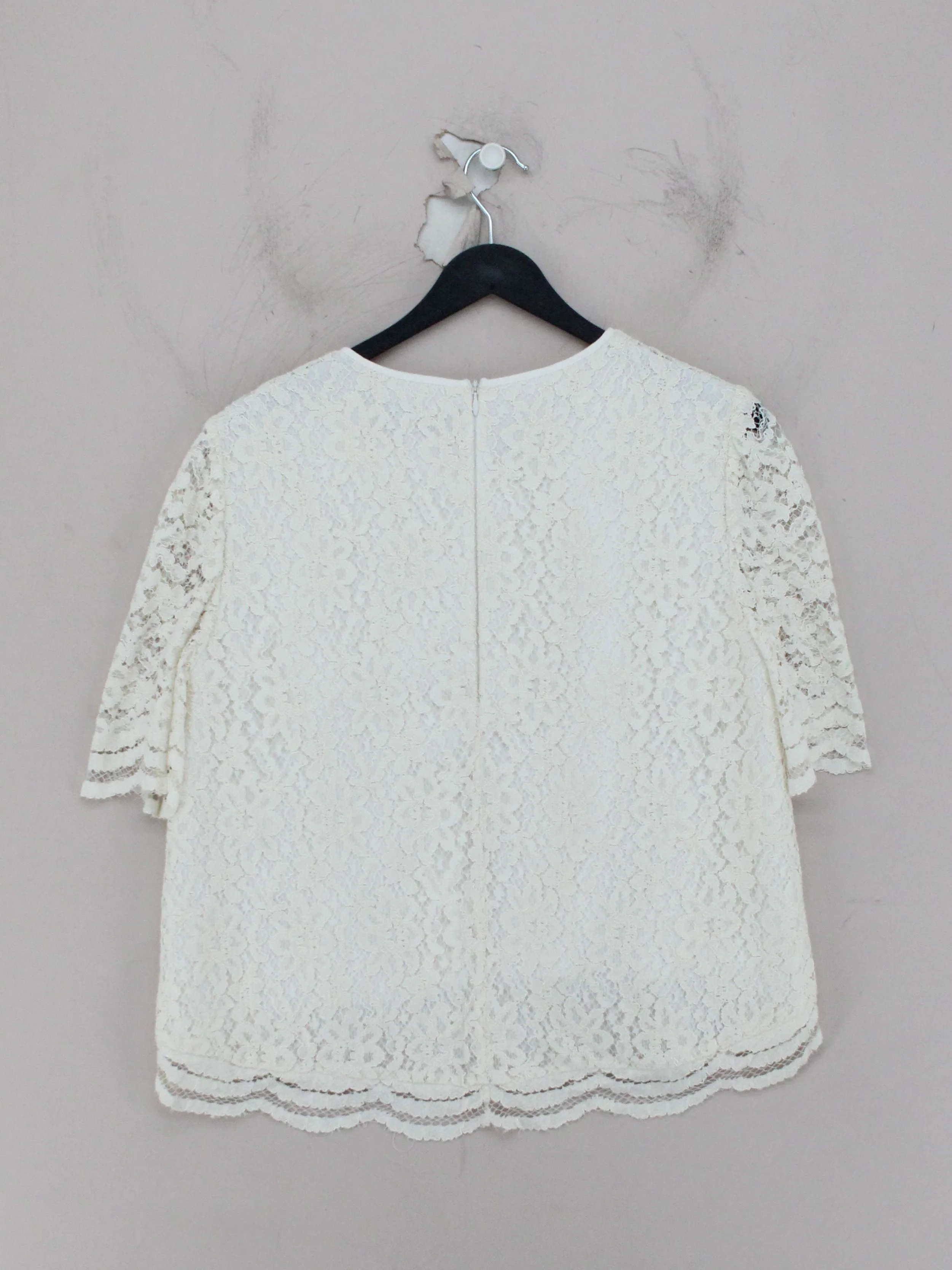 Whistles Women's Top UK 12 White Viscose with Nylon, Polyester Basic - Image 2
