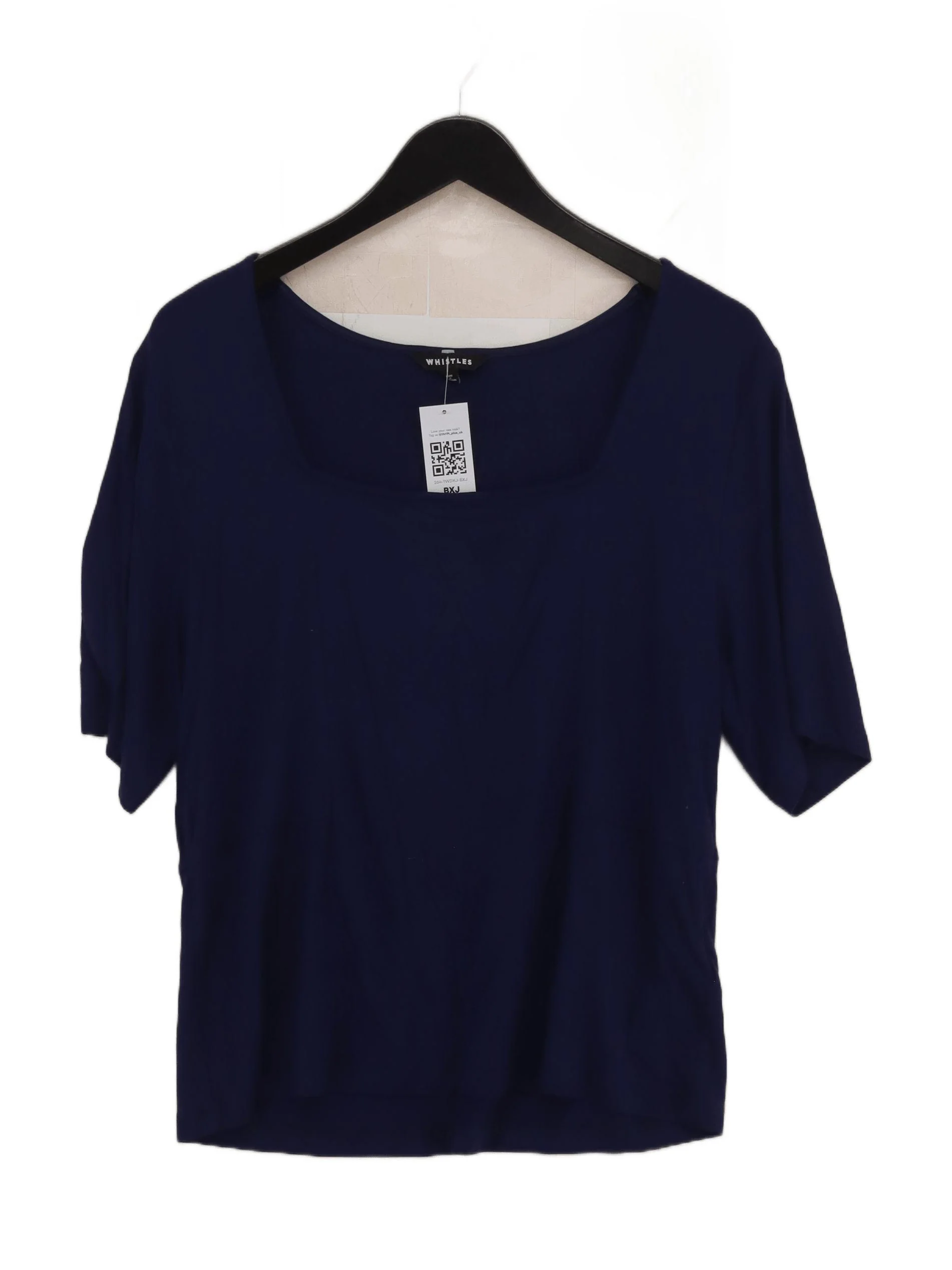 Whistles Women's Top UK 20 Blue Viscose with Elastane Basic