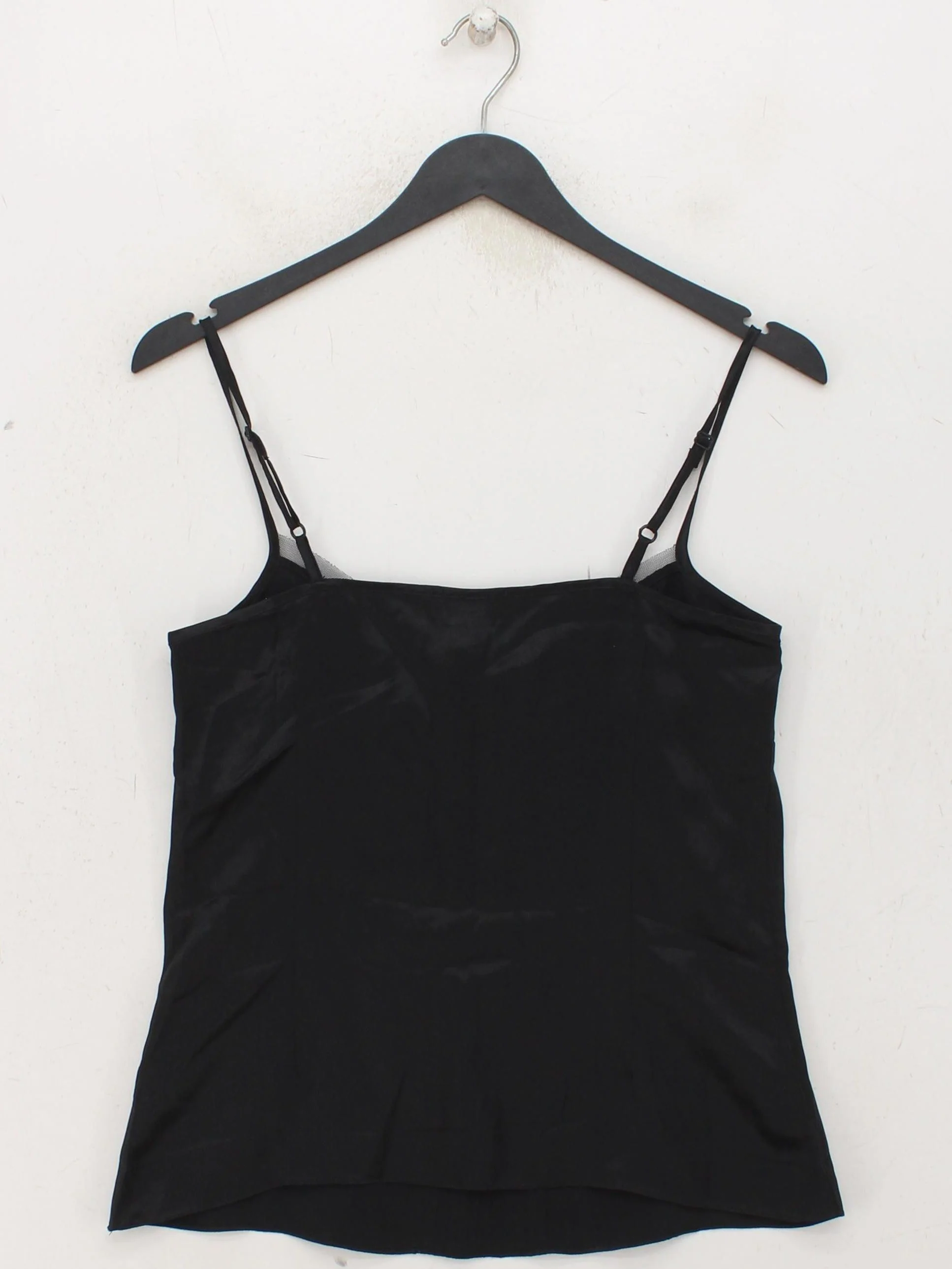 Whistles Women's Top UK 8 Black 100% Silk Sleeveless Square Neck Basic - Image 2
