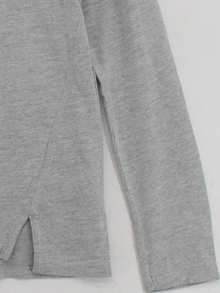 Whistles Women's Top XS Grey Cotton with Polyester Long Sleeve Round Neck Basic - Image 4