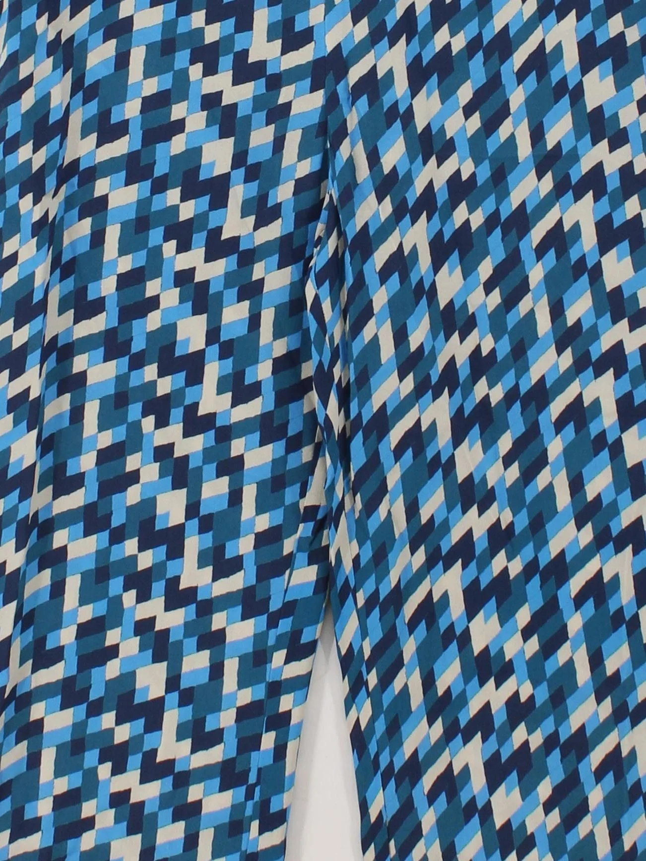 Whistles Women's Trousers UK 10 Multi Geometric 100% Viscose Wide-Leg Chino - Image 3