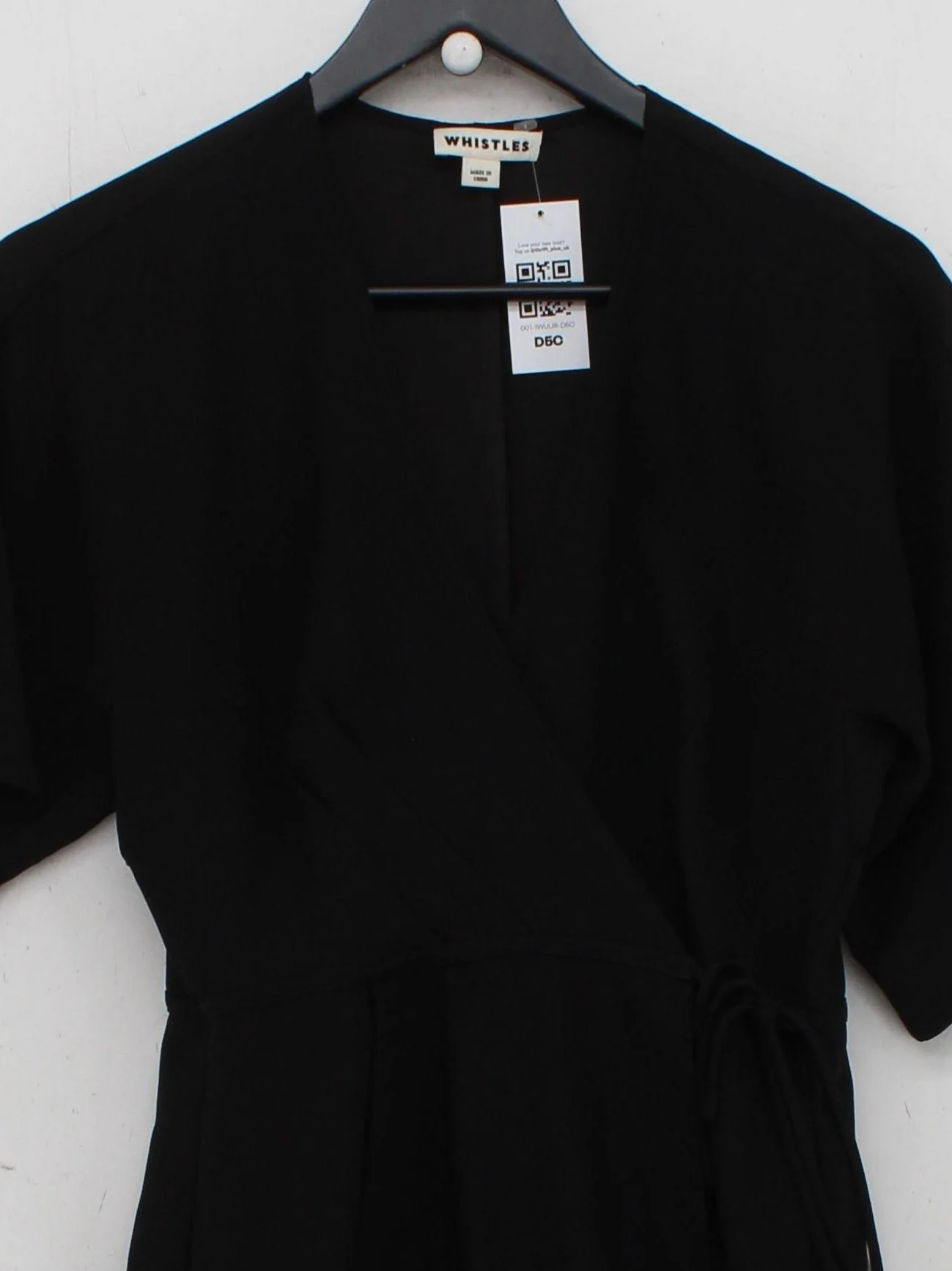 Whistles Wrap Midi Dress UK8 in Black - Image 3