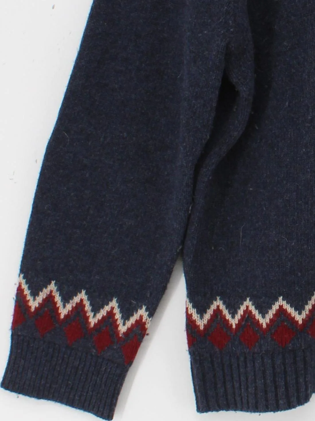 White Stuff Men's Jumper XL Blue Geometric Wool with Nylon Collared Pullover - Image 4