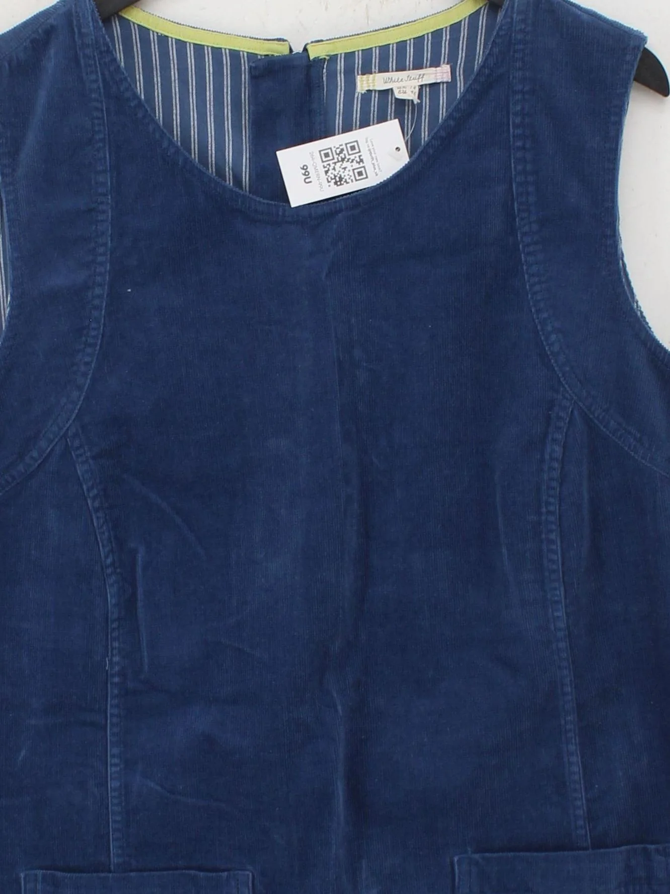White Stuff Pinafore/Dungaree Mini Dress UK18 in Blue - Image 3