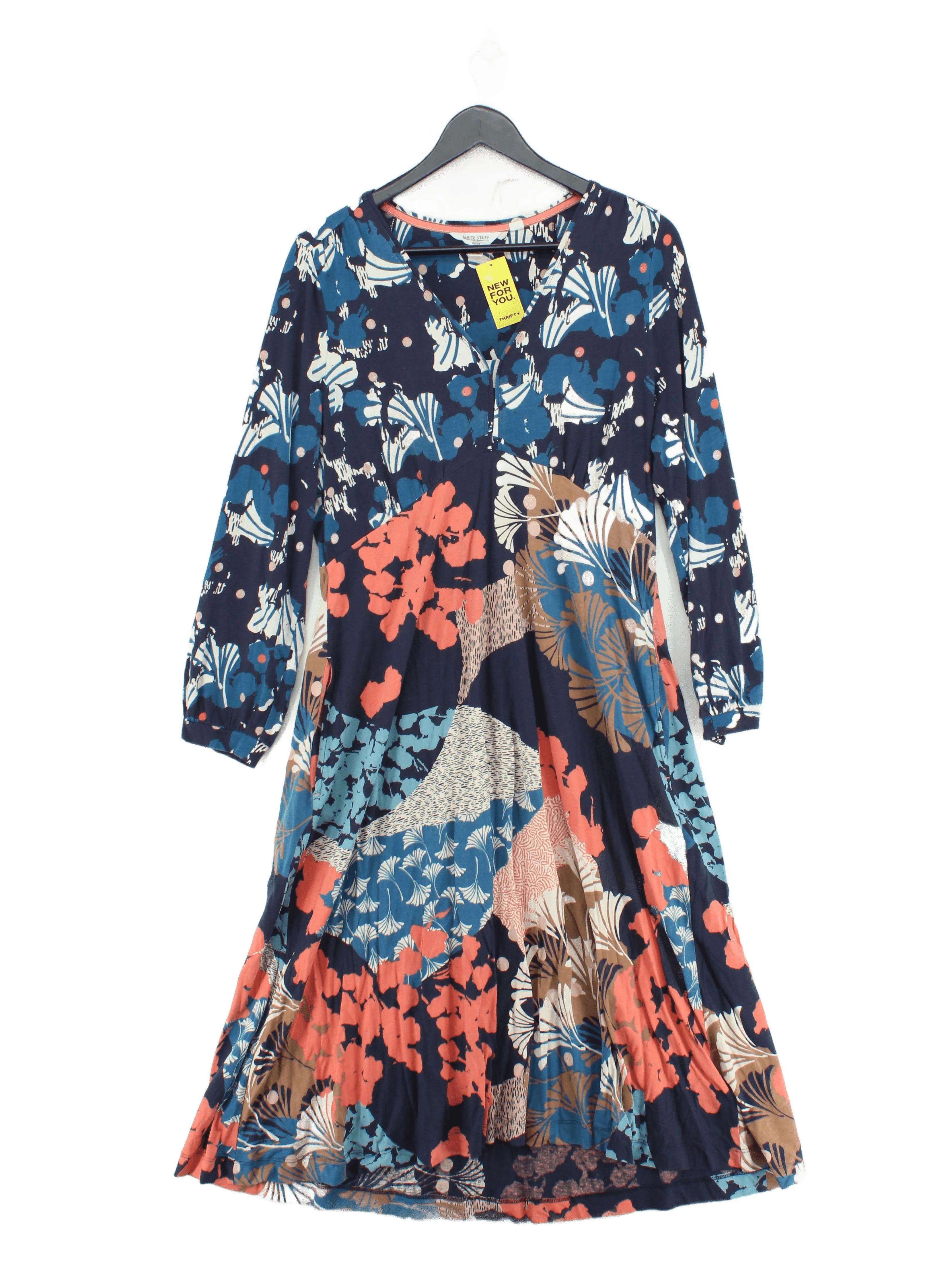 White Stuff Shirt Midi Dress UK14 in Multi