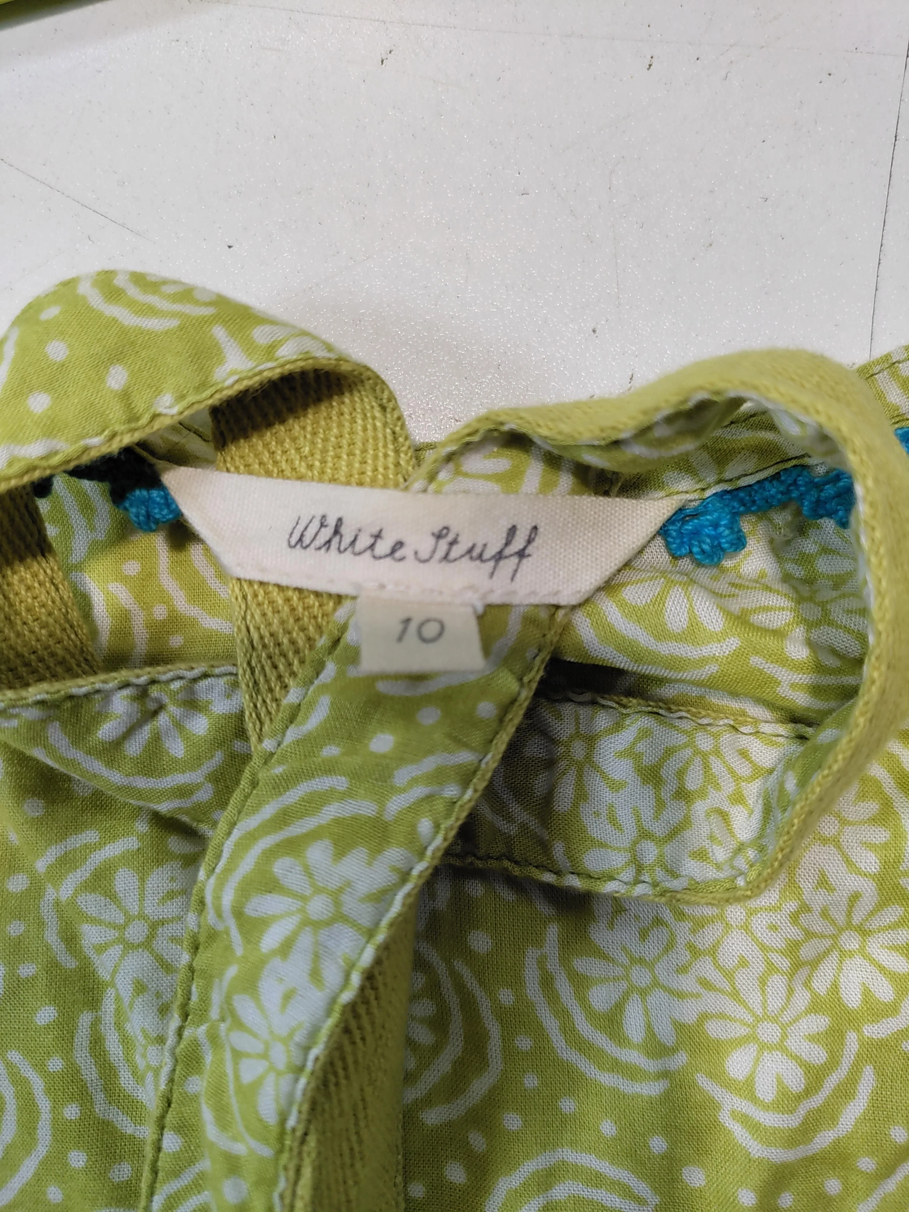White Stuff Shirt Mini Dress UK10 in Green - Image 5