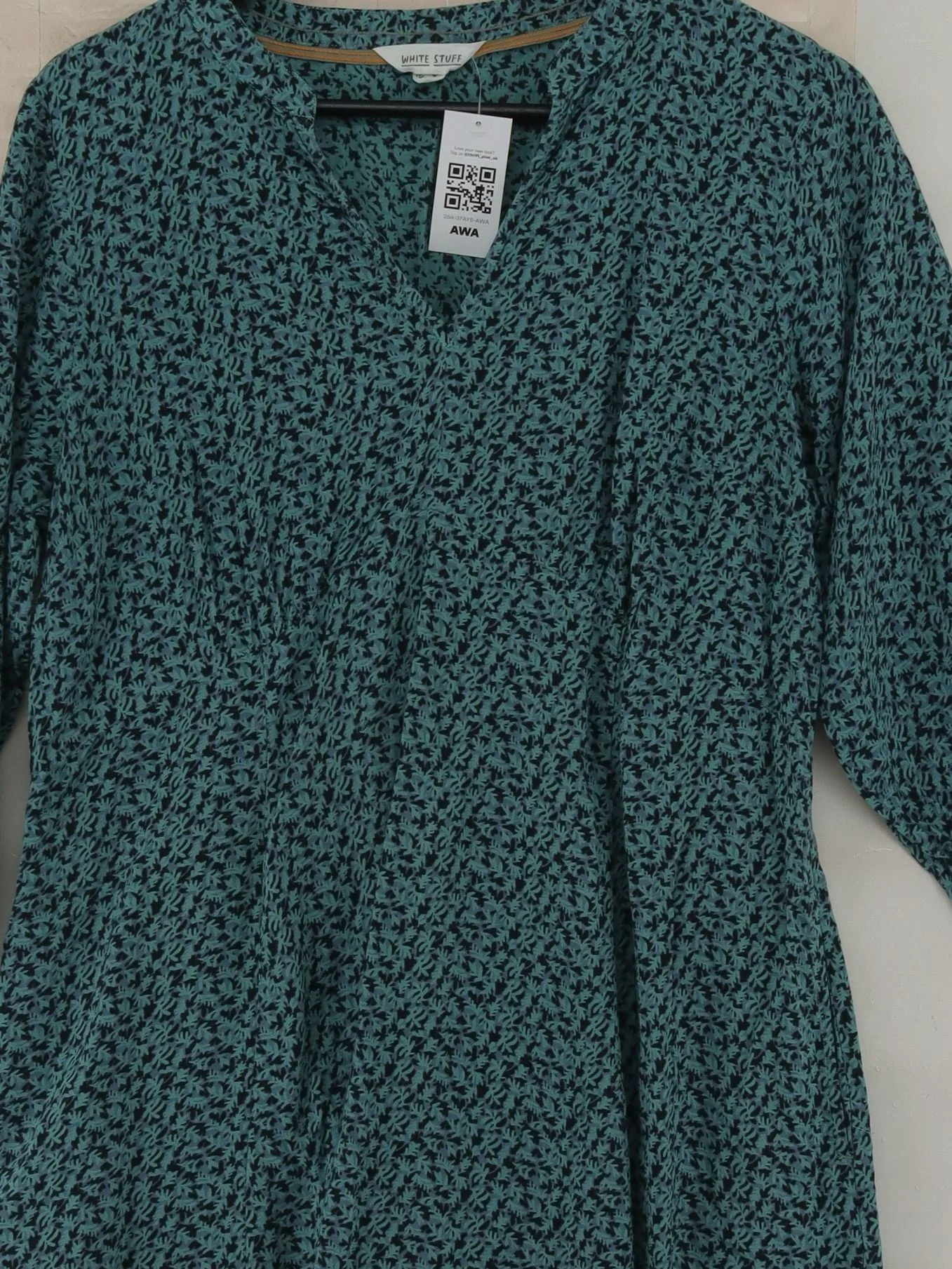 White Stuff Shirt Mini Dress UK16 in Green - Image 3