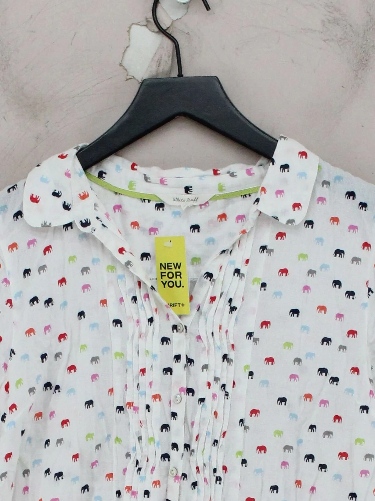 White Stuff Women's Blouse UK 14 White 100% Cotton Short Sleeve Collared Basic - Image 3