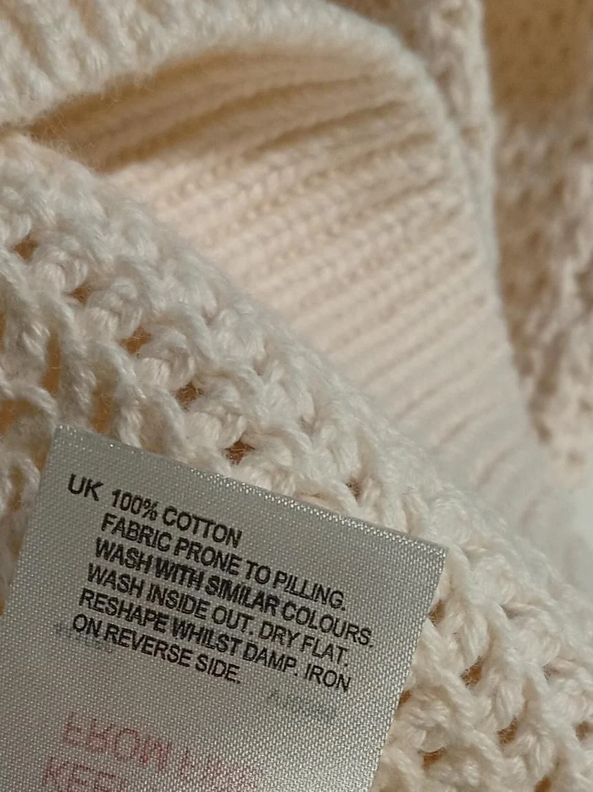 White Stuff Women's Cardigan S Cream 100% Cotton Collared Cardigan - Image 7