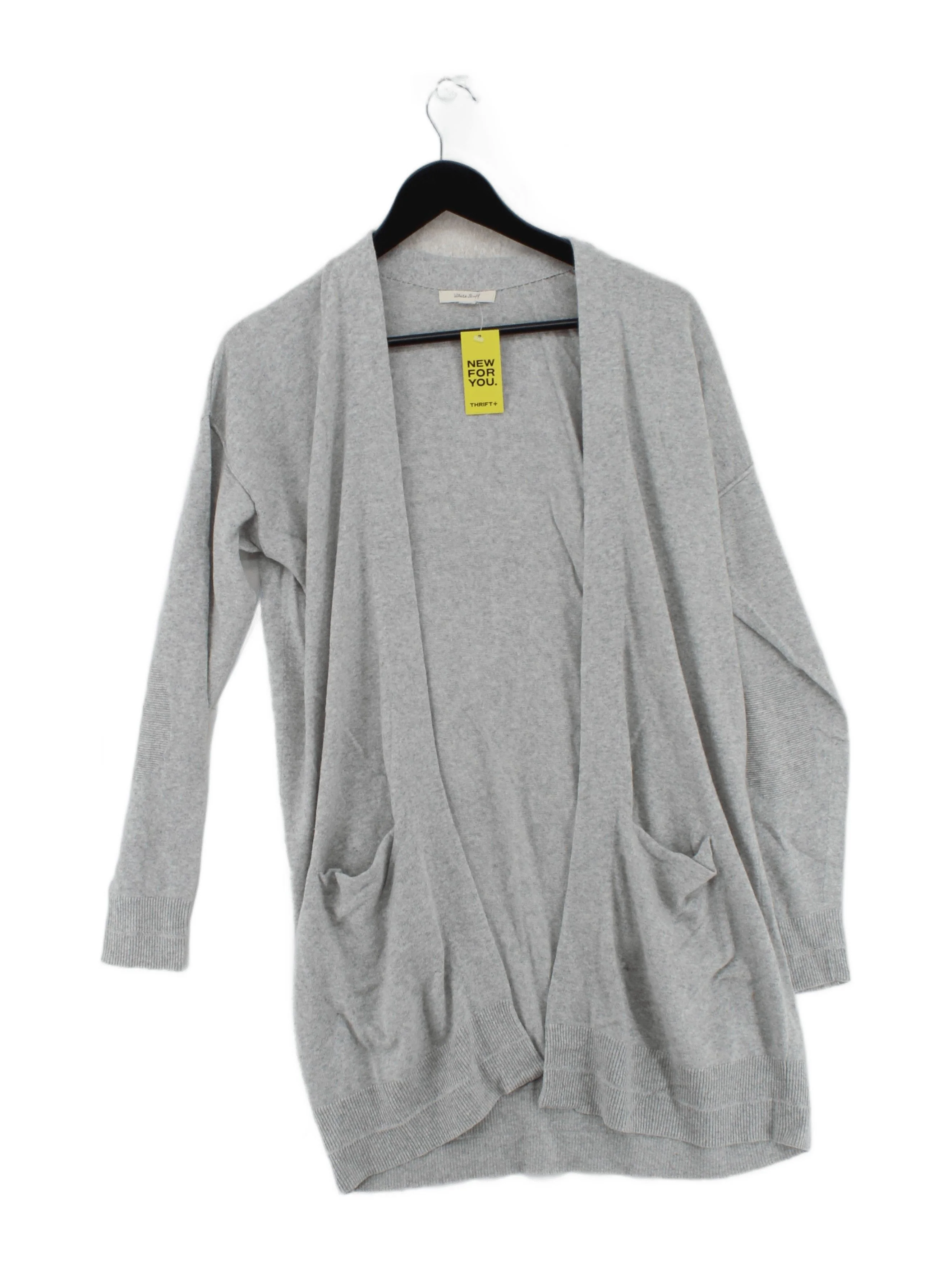White Stuff Women's Cardigan S Grey Cotton with Viscose, Nylon, Other Cardigan