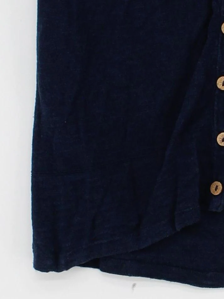 White Stuff Women's Cardigan UK 10 Blue Cotton with Linen Round Neck Cardigan - Image 4