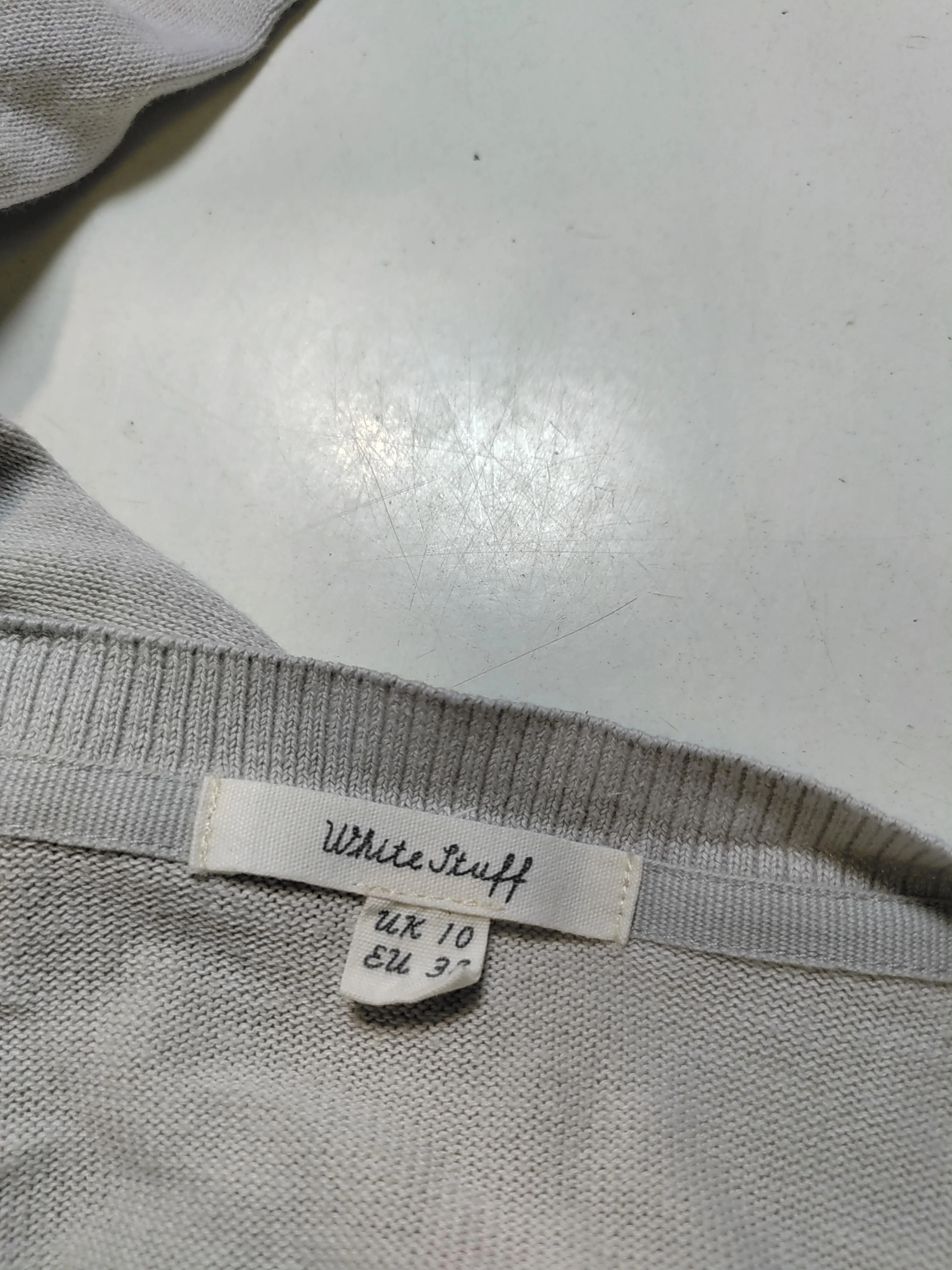 White Stuff Women's Cardigan UK 10 Grey 100% Cotton Round Neck Cardigan - Image 6