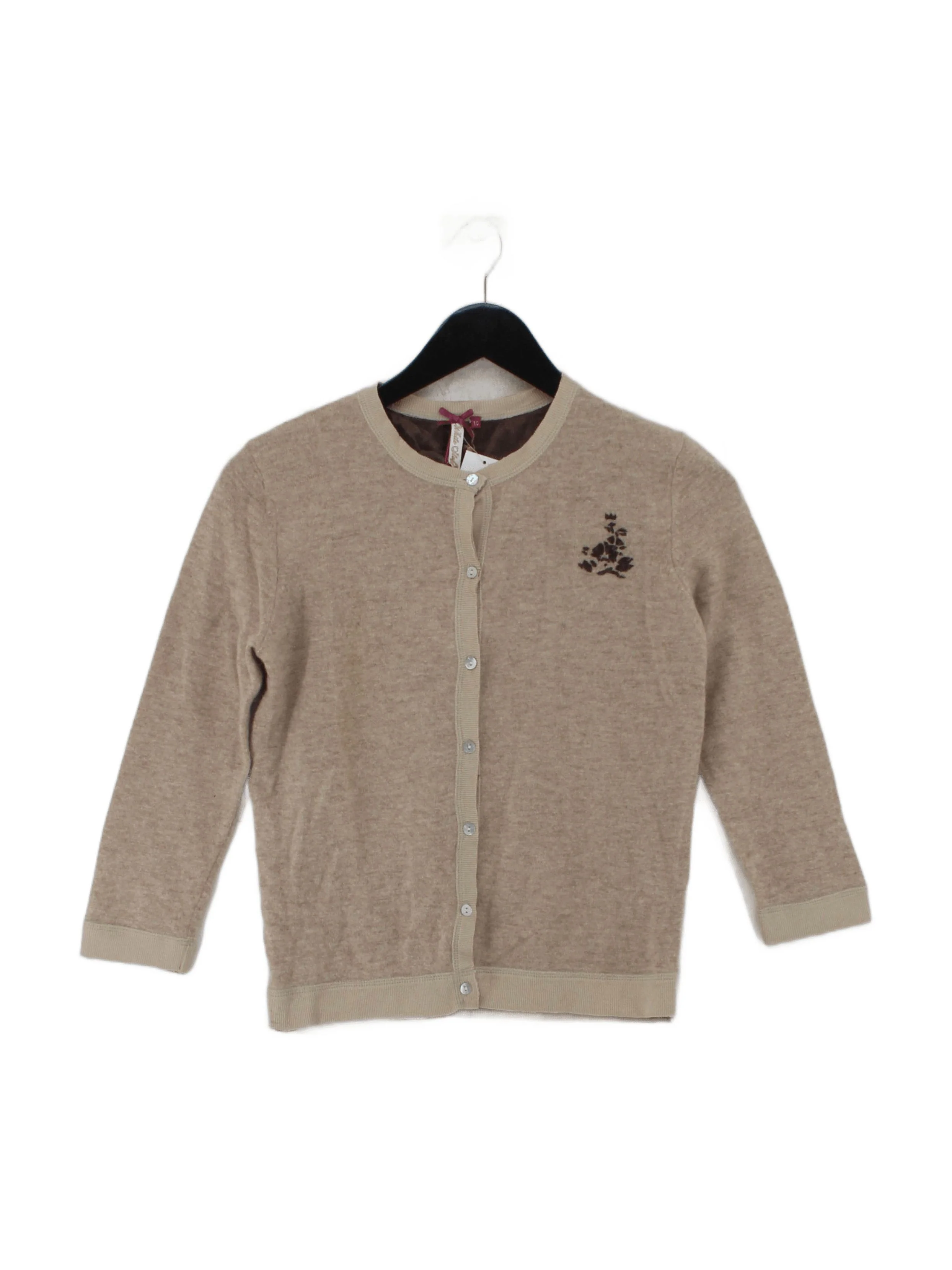 White Stuff Women's Cardigan UK 10 Tan Wool with Angora, Polyamide Cardigan