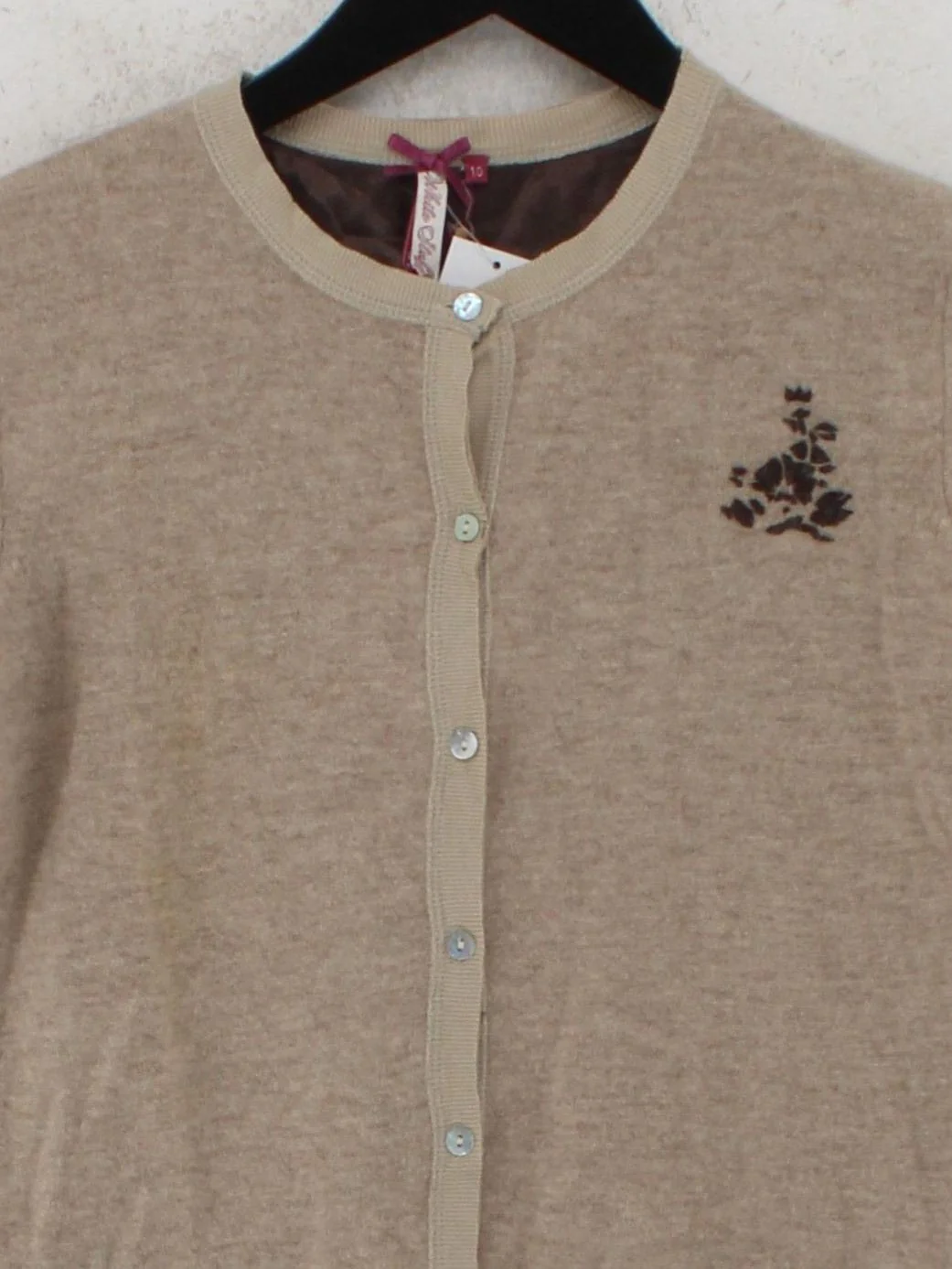 White Stuff Women's Cardigan UK 10 Tan Wool with Angora, Polyamide Cardigan - Image 3