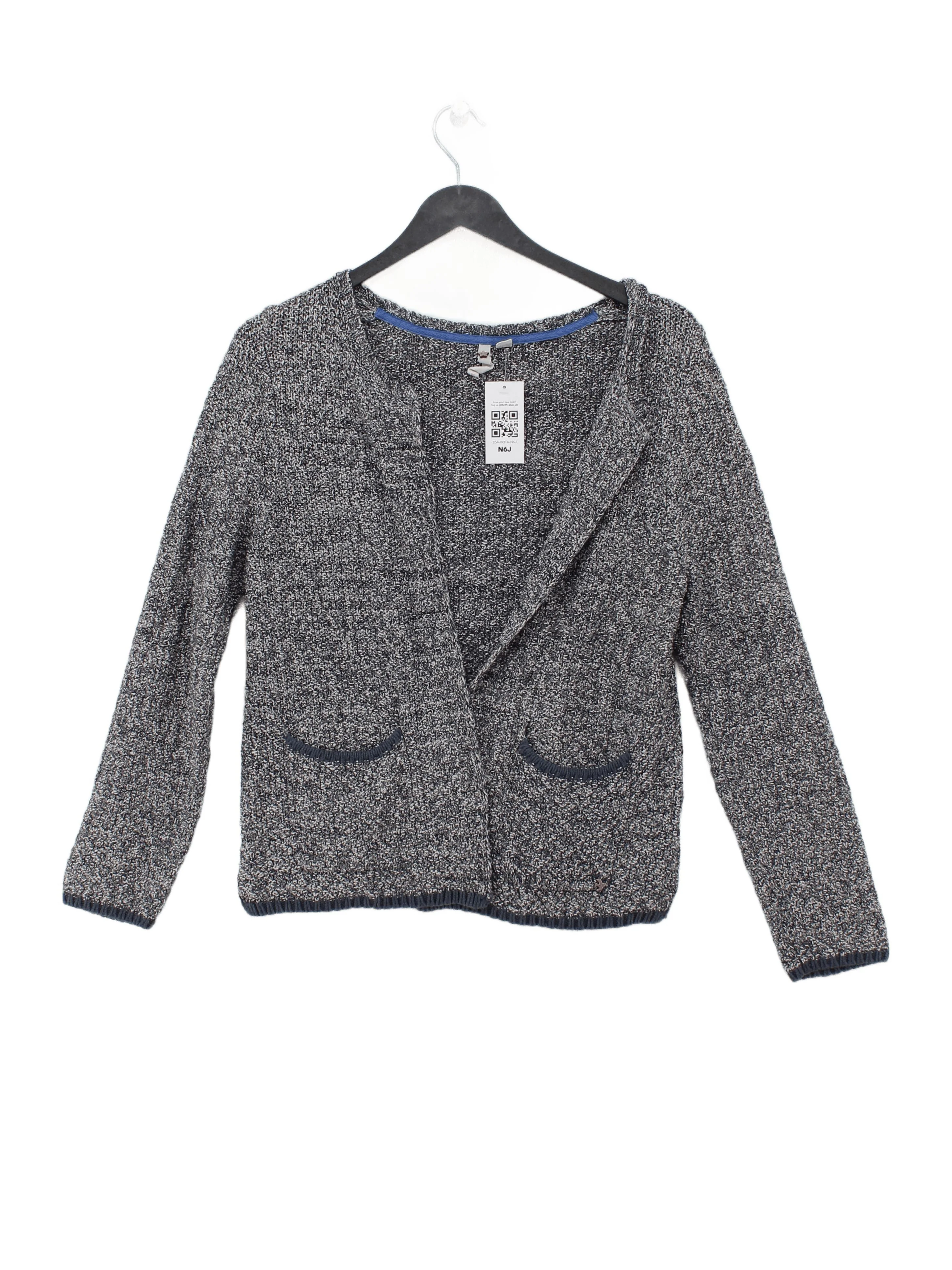 White Stuff Women's Cardigan UK 12 Grey Cotton with Polyester, Wool Cardigan