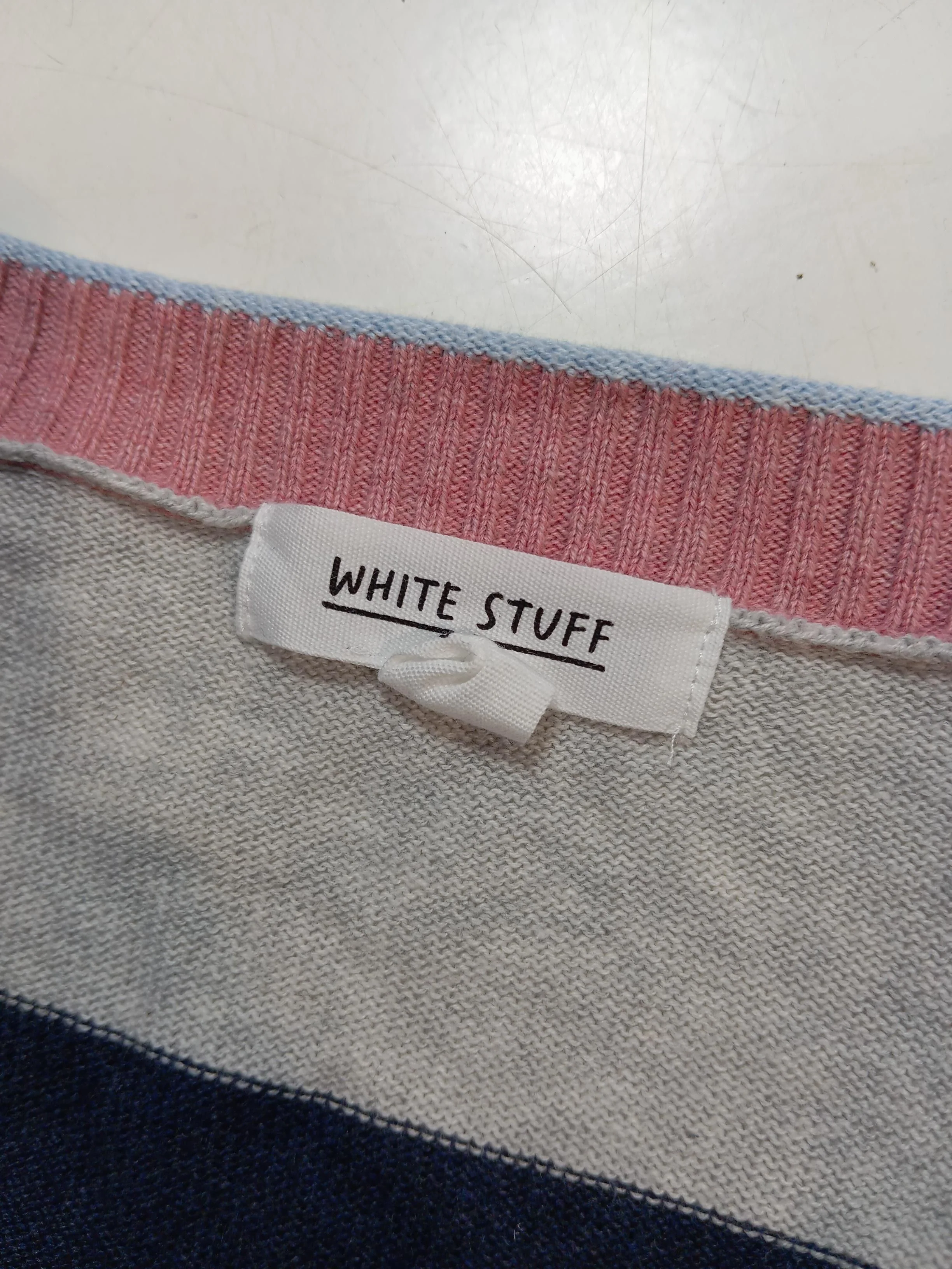 White Stuff Women's Cardigan UK 12 Multi Striped 100% Cotton Round Neck Cardigan - Image 5