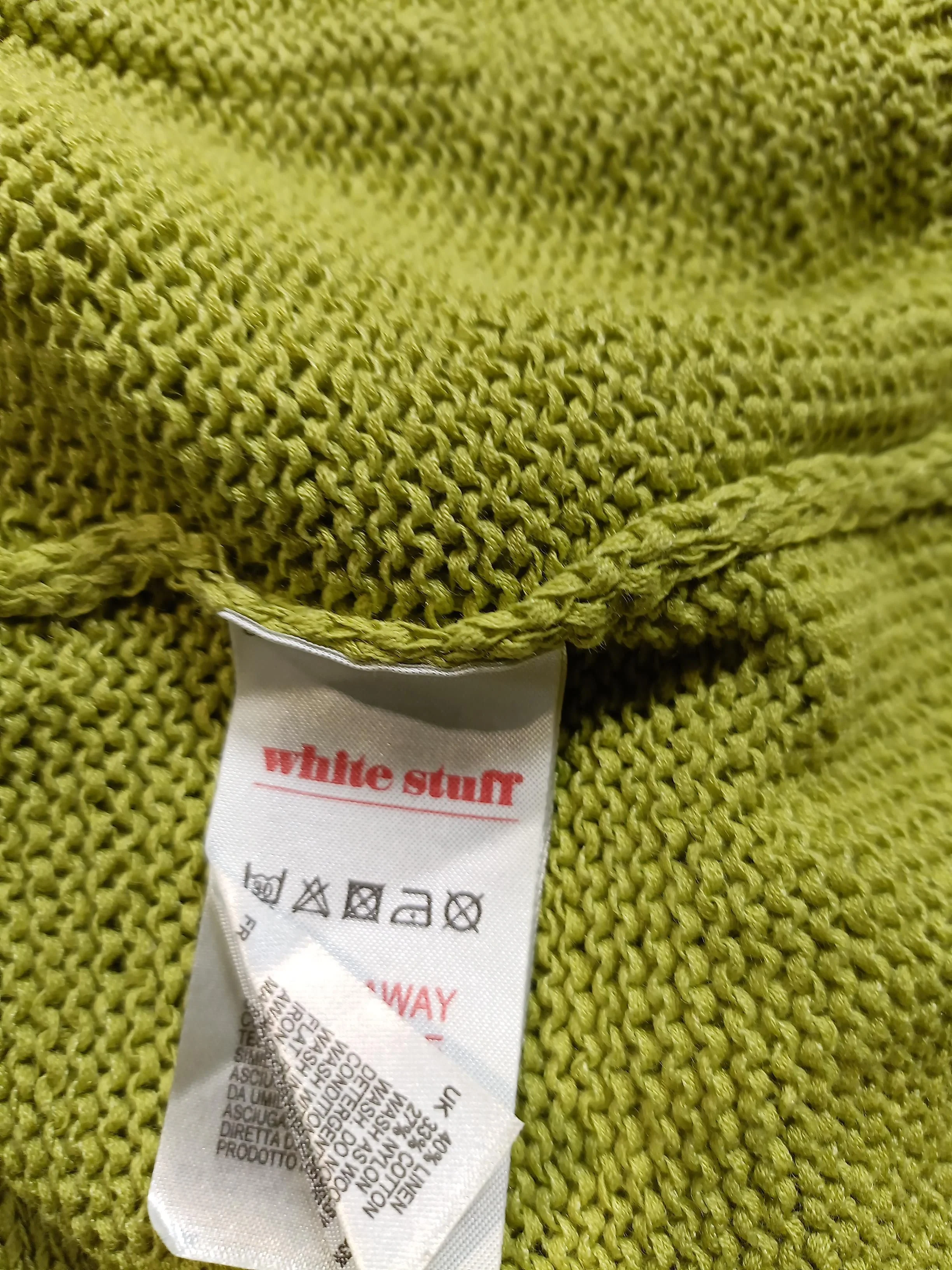 White Stuff Women's Cardigan UK 16 Green Linen with Cotton, Nylon Cardigan - Image 5