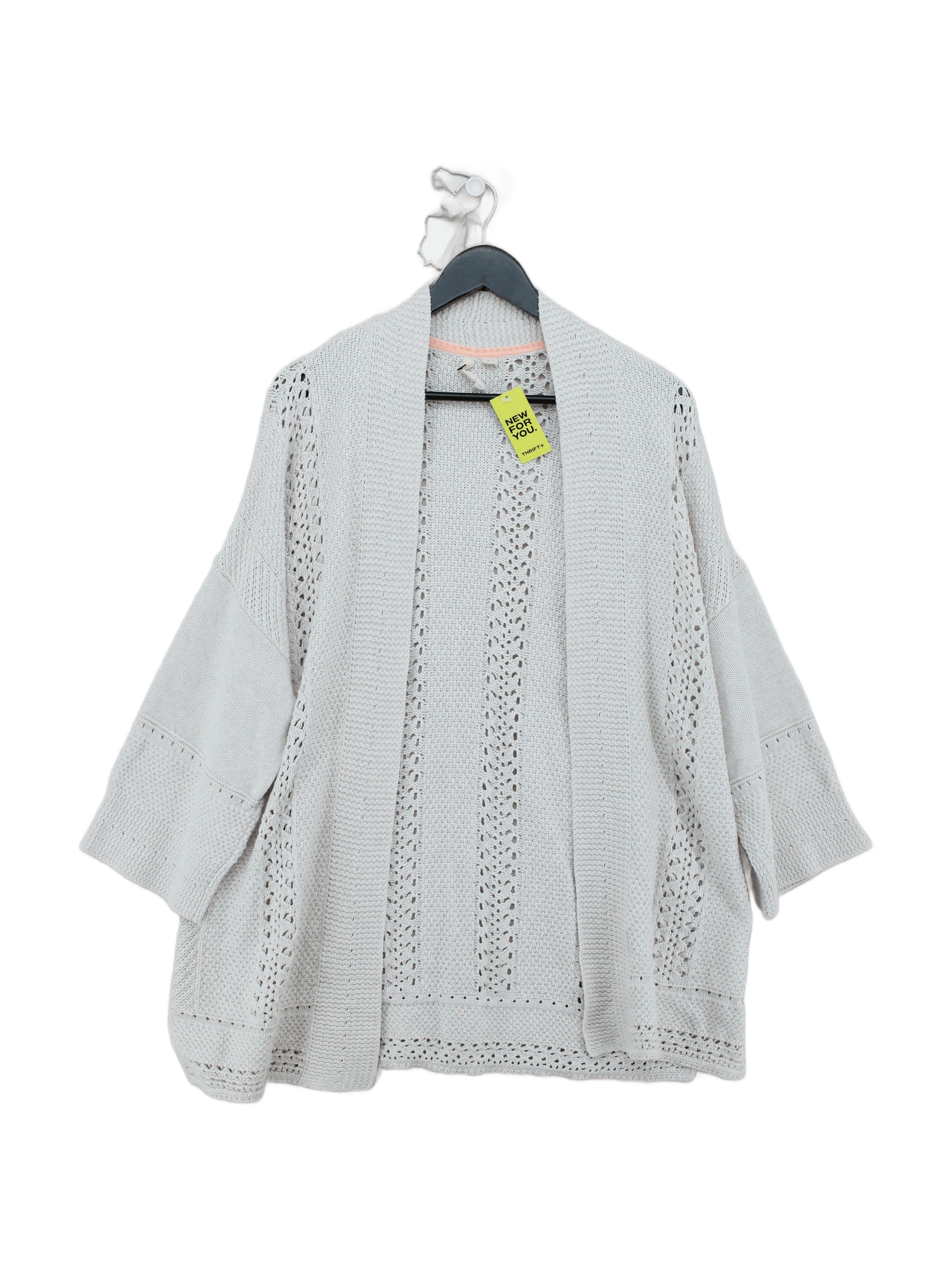 White Stuff Women's Cardigan UK 18 Cream 100% Cotton V-Neck Cardigan