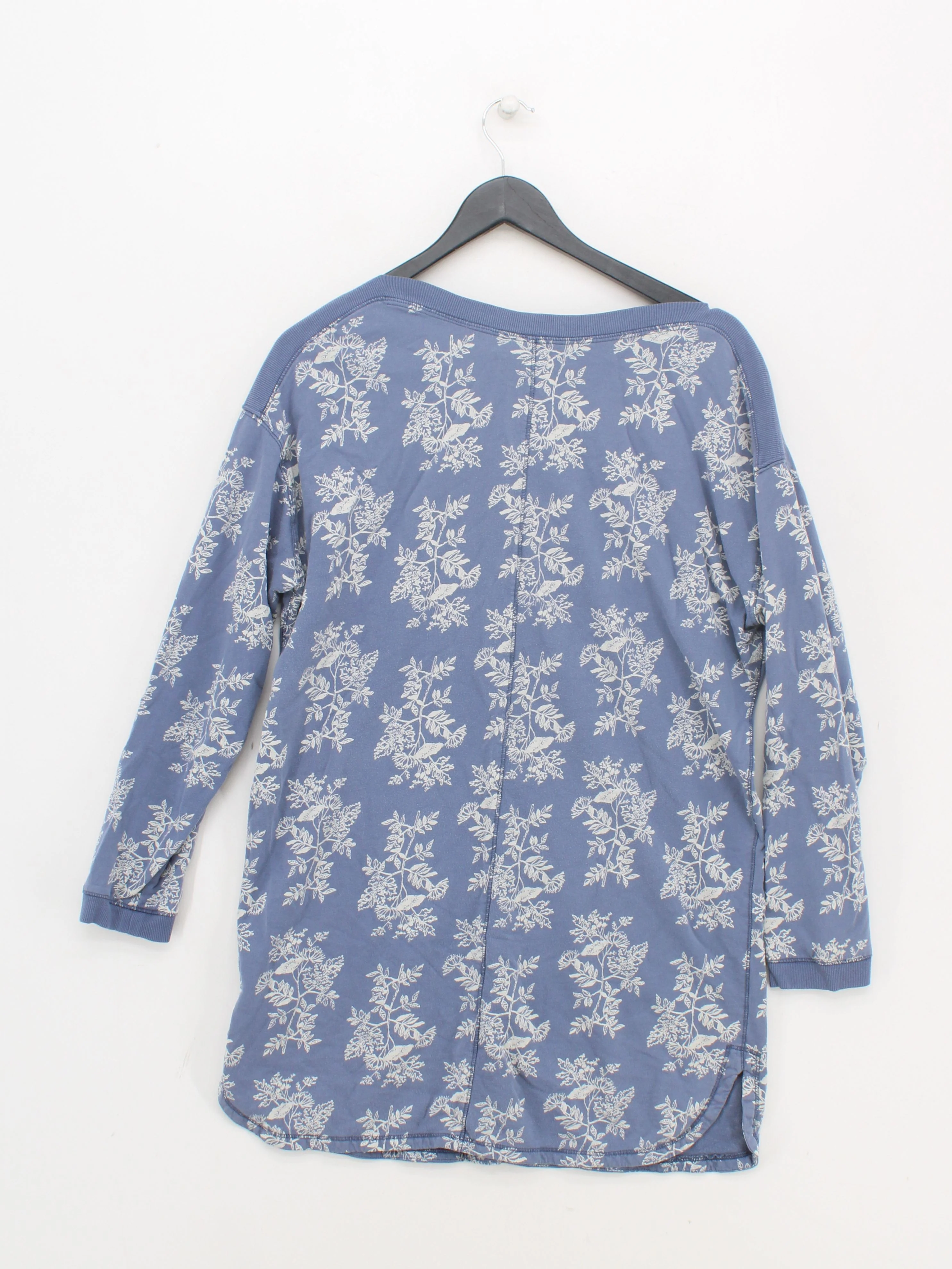 White Stuff Women's Jumper UK 12 Blue Floral 100% Rayon Square Neck Pullover - Image 2