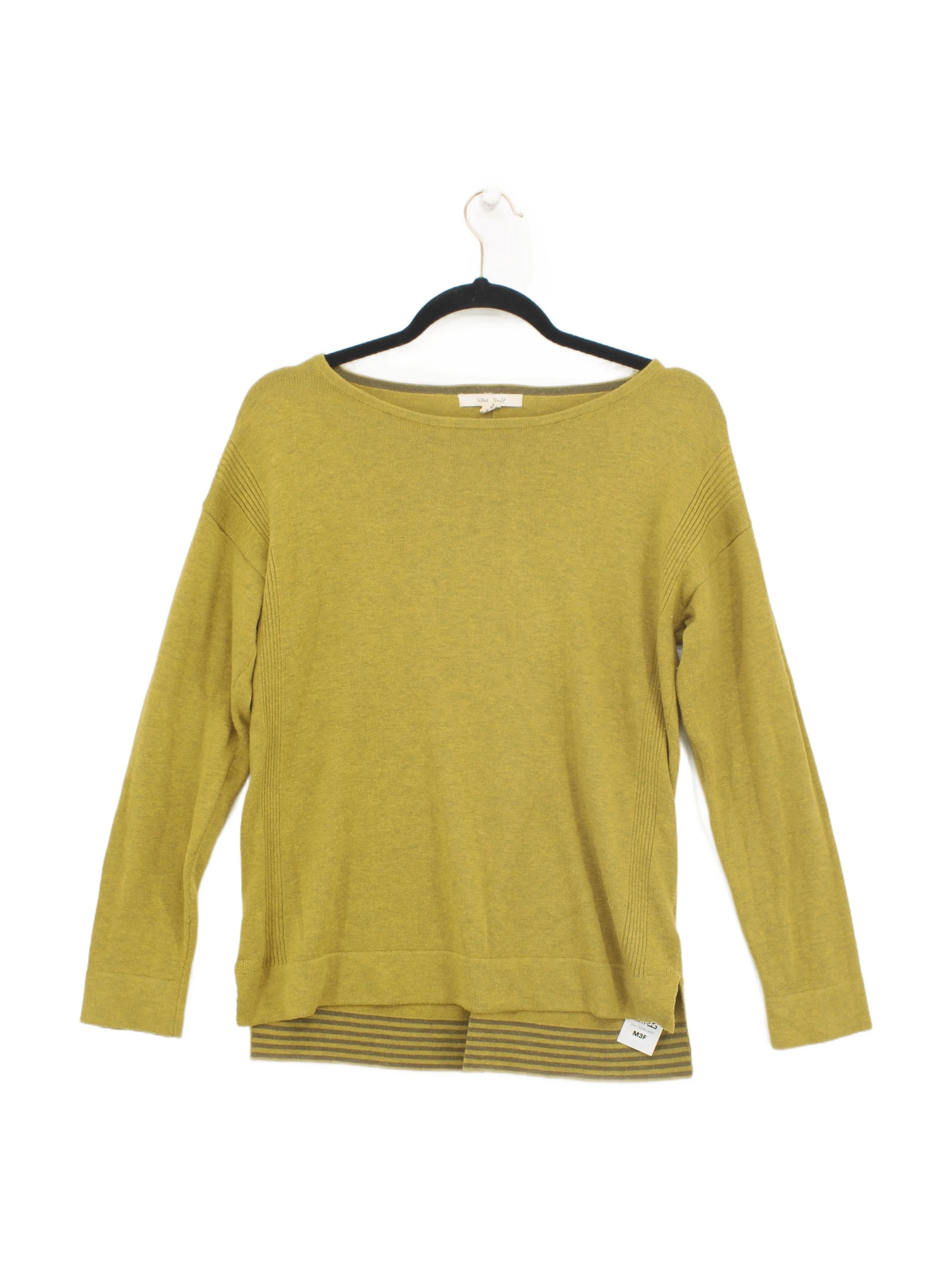 White Stuff Women's Jumper UK 8 Green Cotton with Polyester Round Neck Pullover