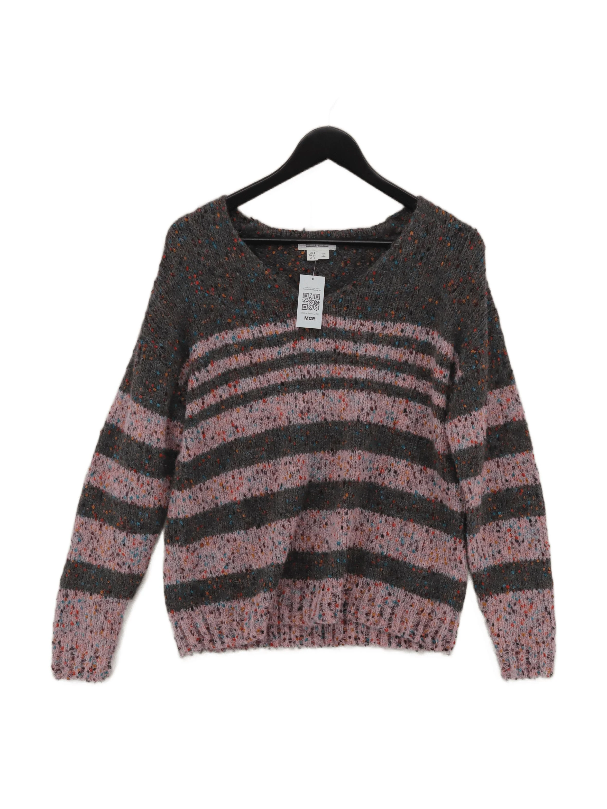 White Stuff Women's Jumper UK 8 Grey Polyester with Wool, Acrylic Pullover