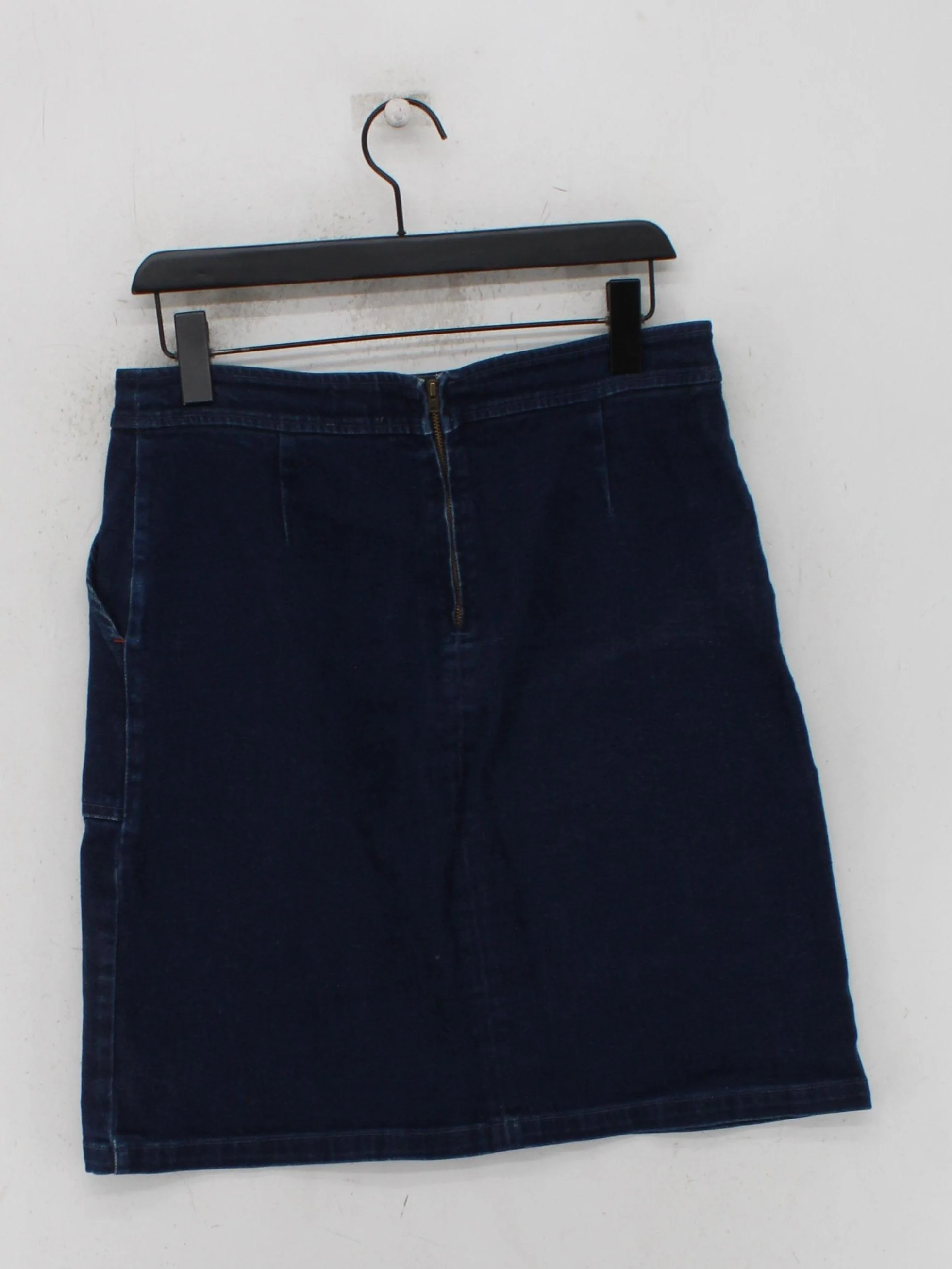 White Stuff Women's Midi Skirt UK 12 Blue Cotton with Elastane Midi A-Line - Image 2