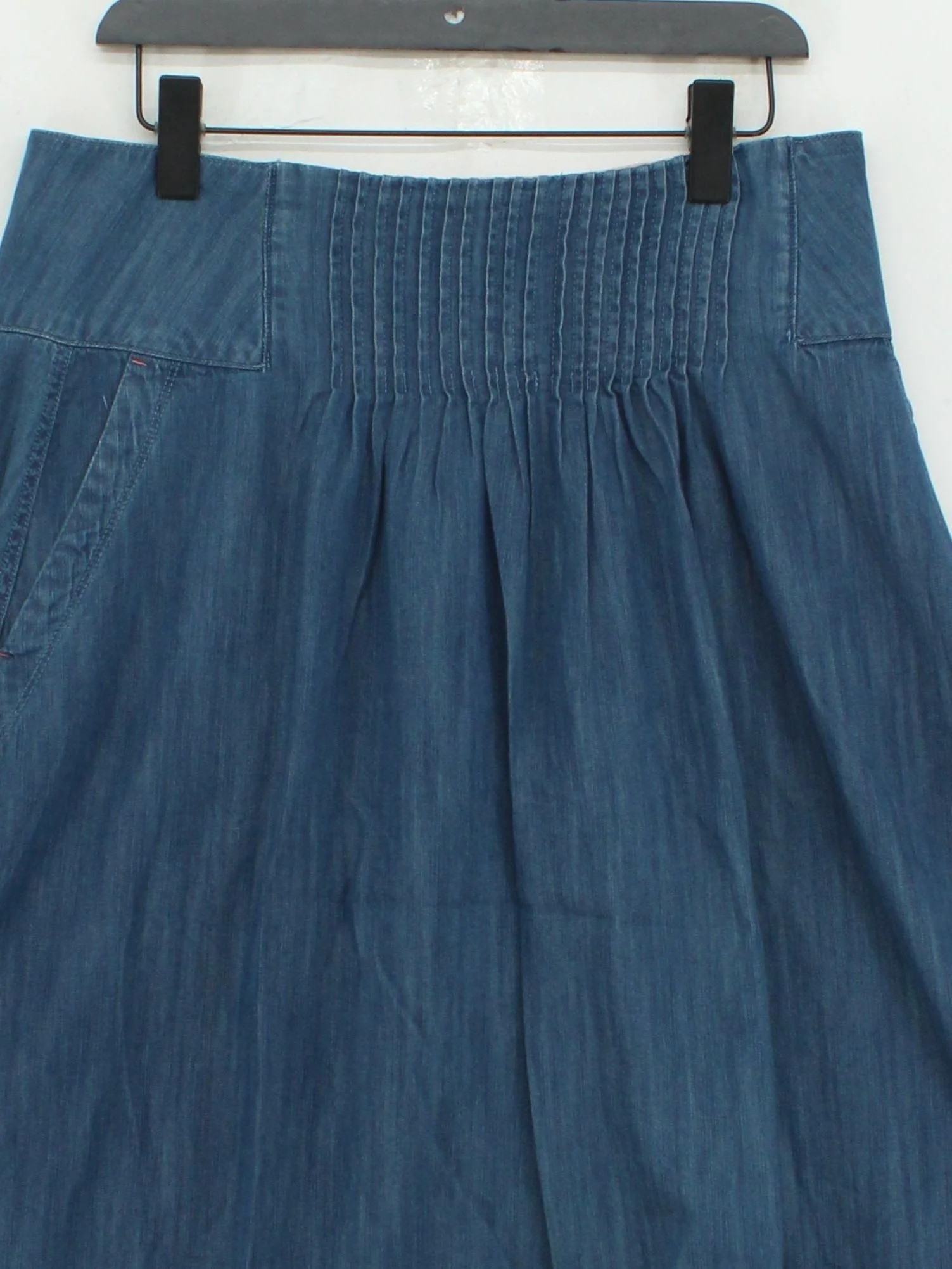 White Stuff Women's Midi Skirt UK 14 Blue 100% Cotton Midi A-Line - Image 3
