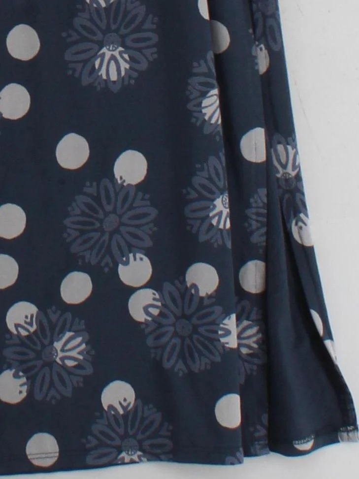 White Stuff Women's Midi Skirt UK 16 Blue Viscose with Elastane A-Line - Image 4